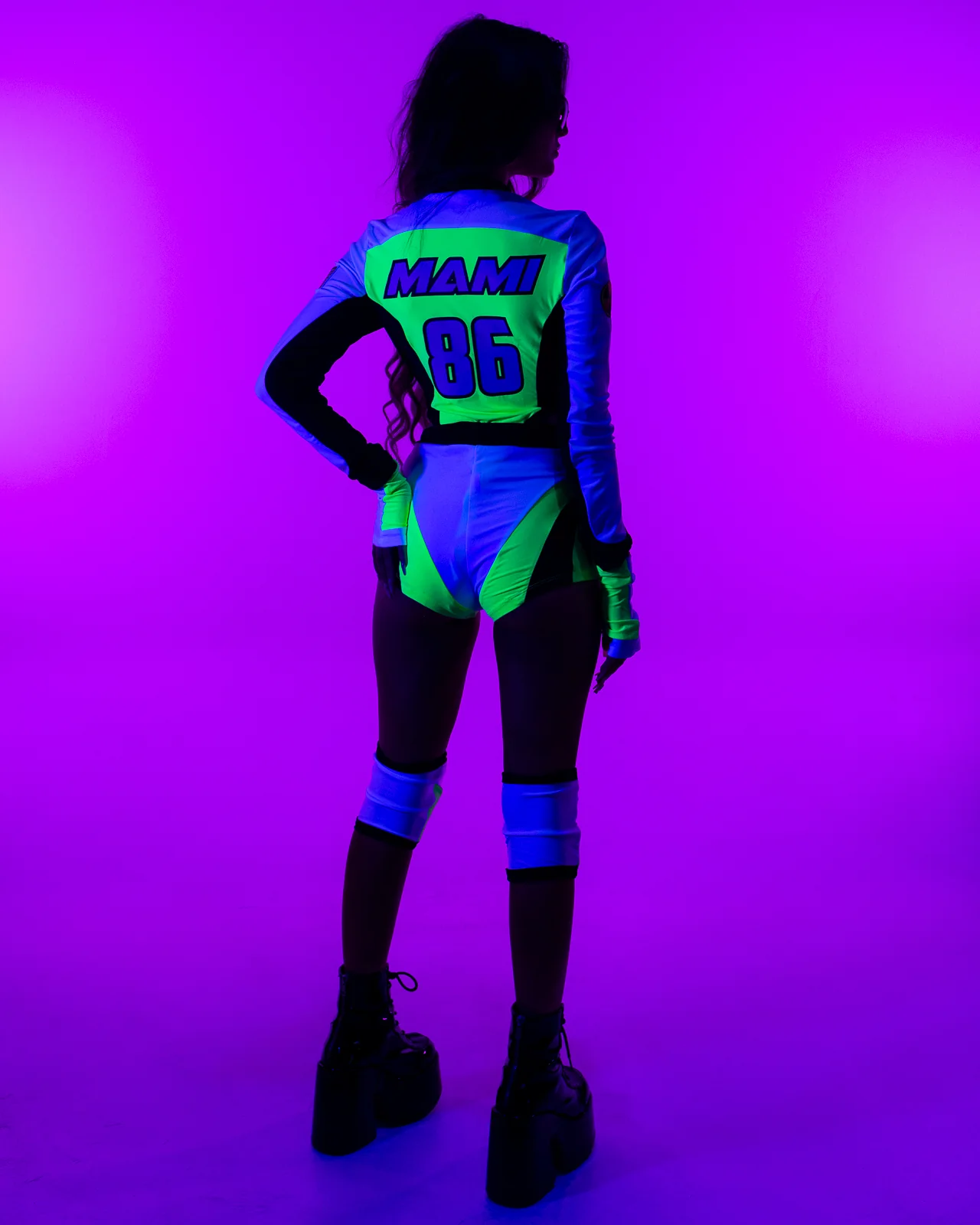 5pc Green Moto Mami Costume - Image 4