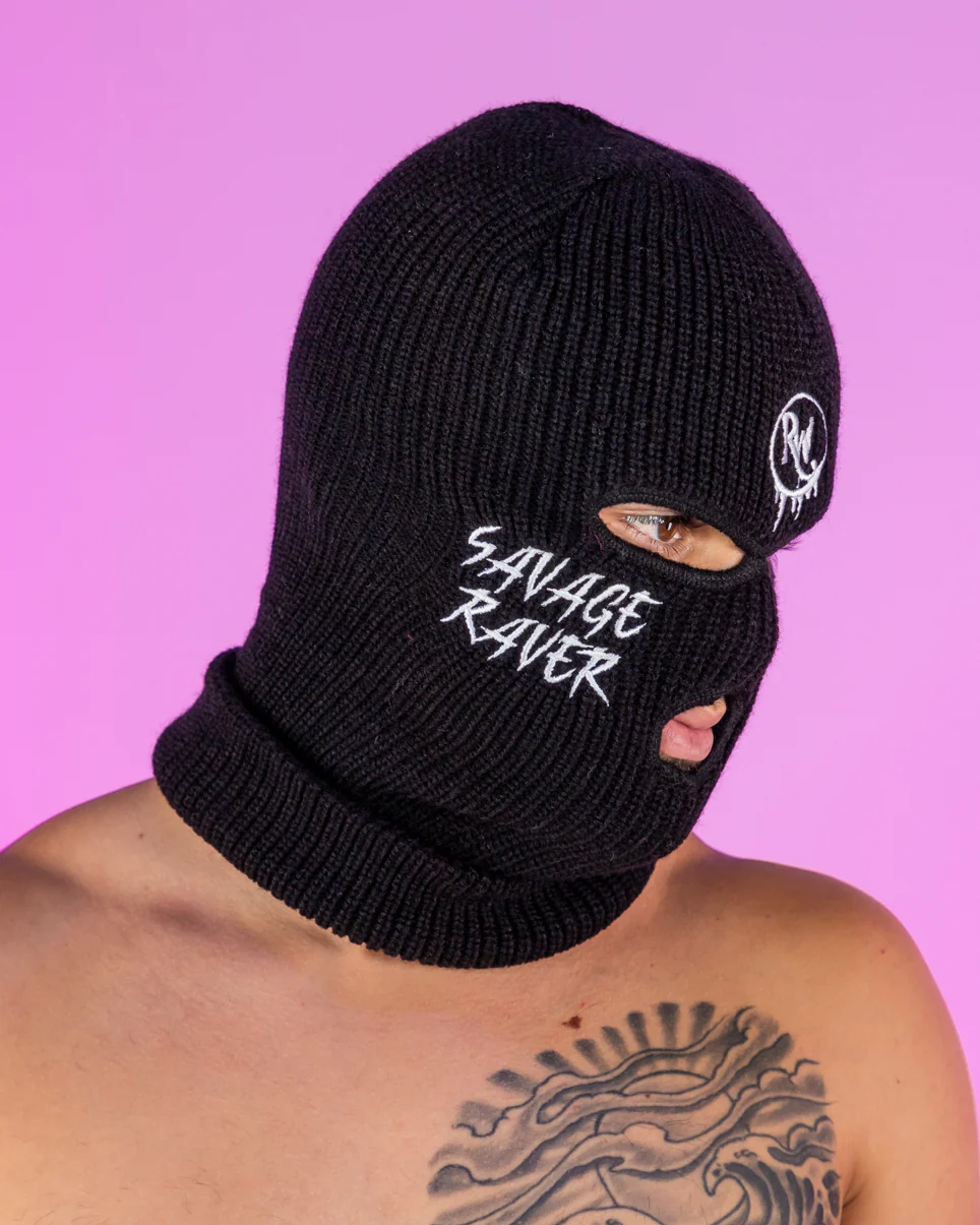 Black Savage Raver Red Pill Ski Mask - Image 2