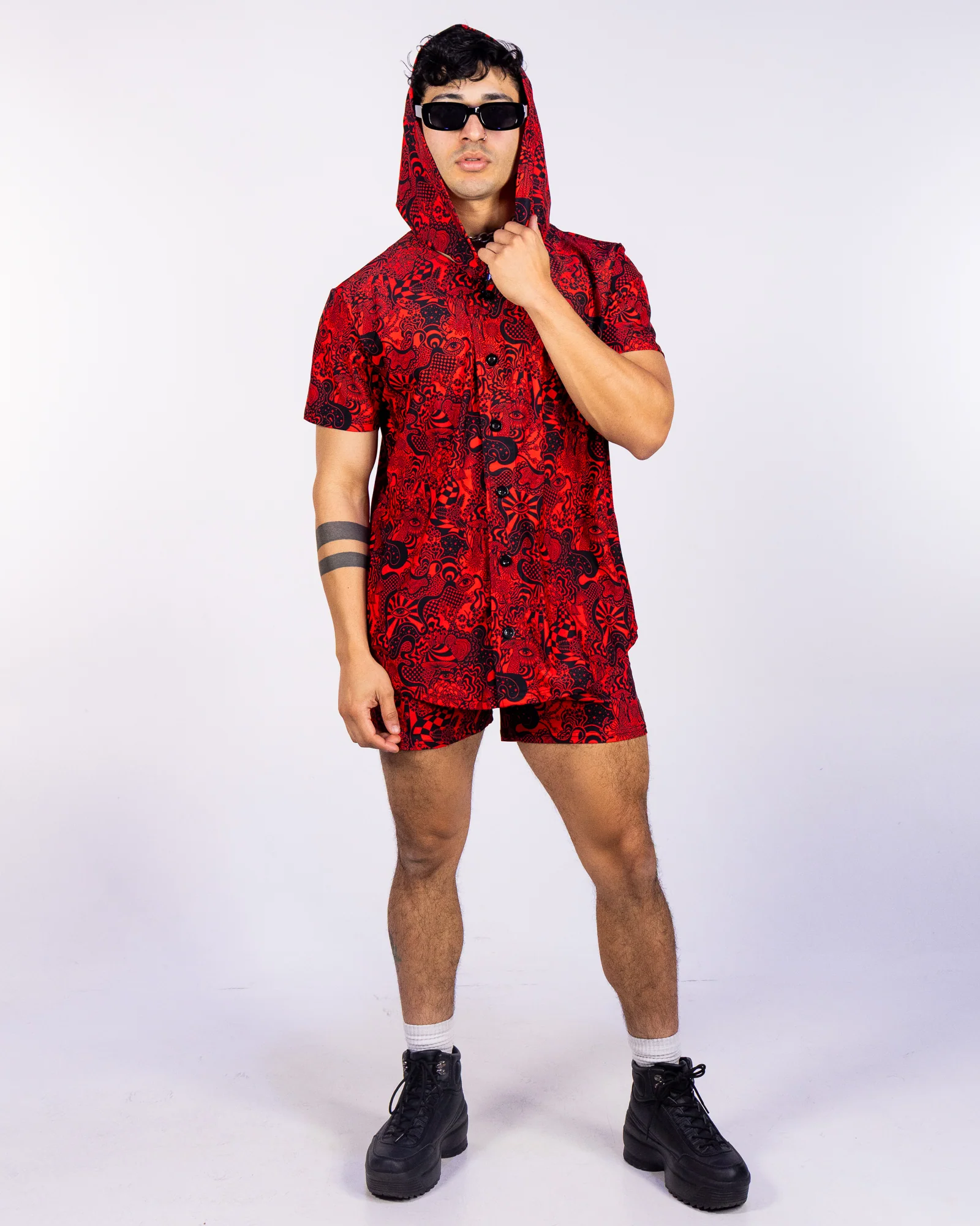 Crimson Zenith Unisex Hood - Image 5