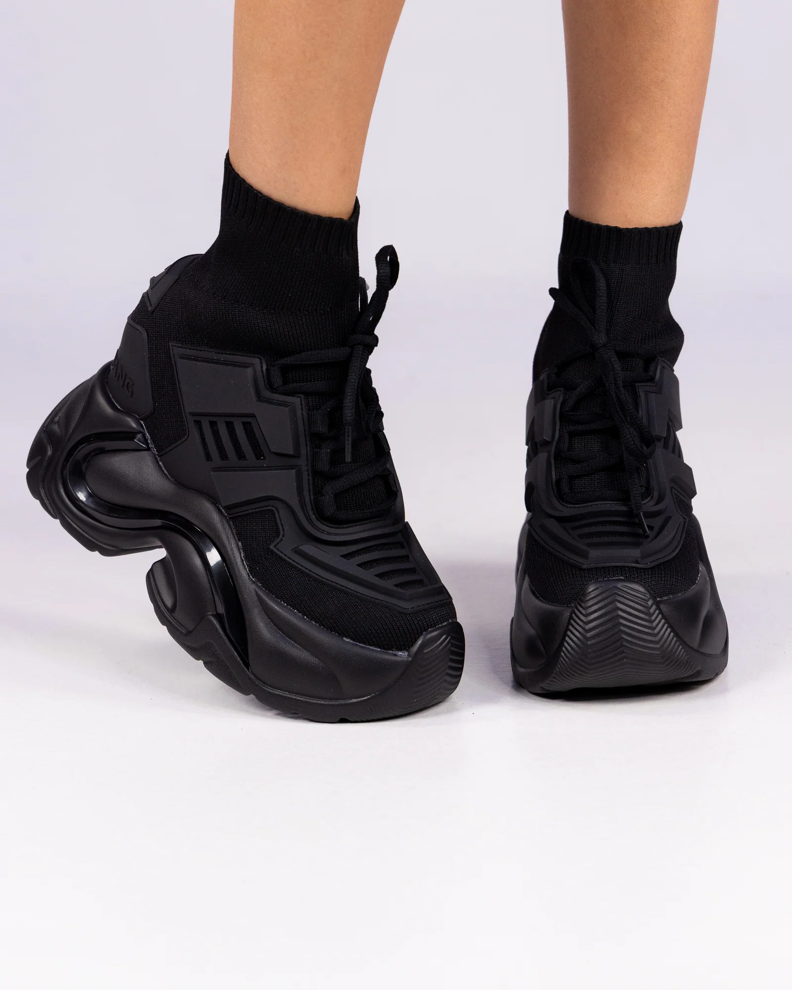 Cutting Edge Women's Black Wedge Sneakers