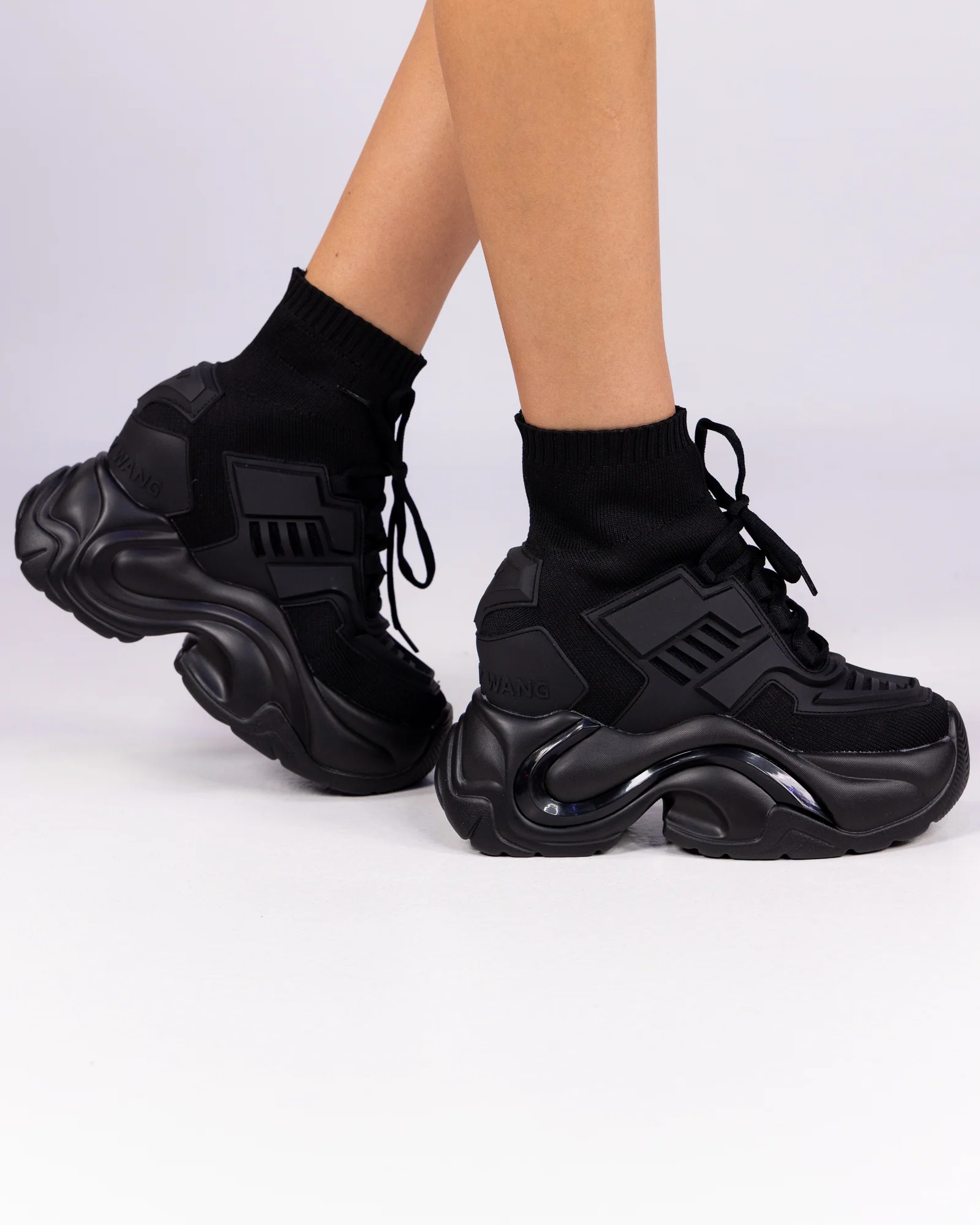 Cutting Edge Women's Black Wedge Sneakers - Image 2
