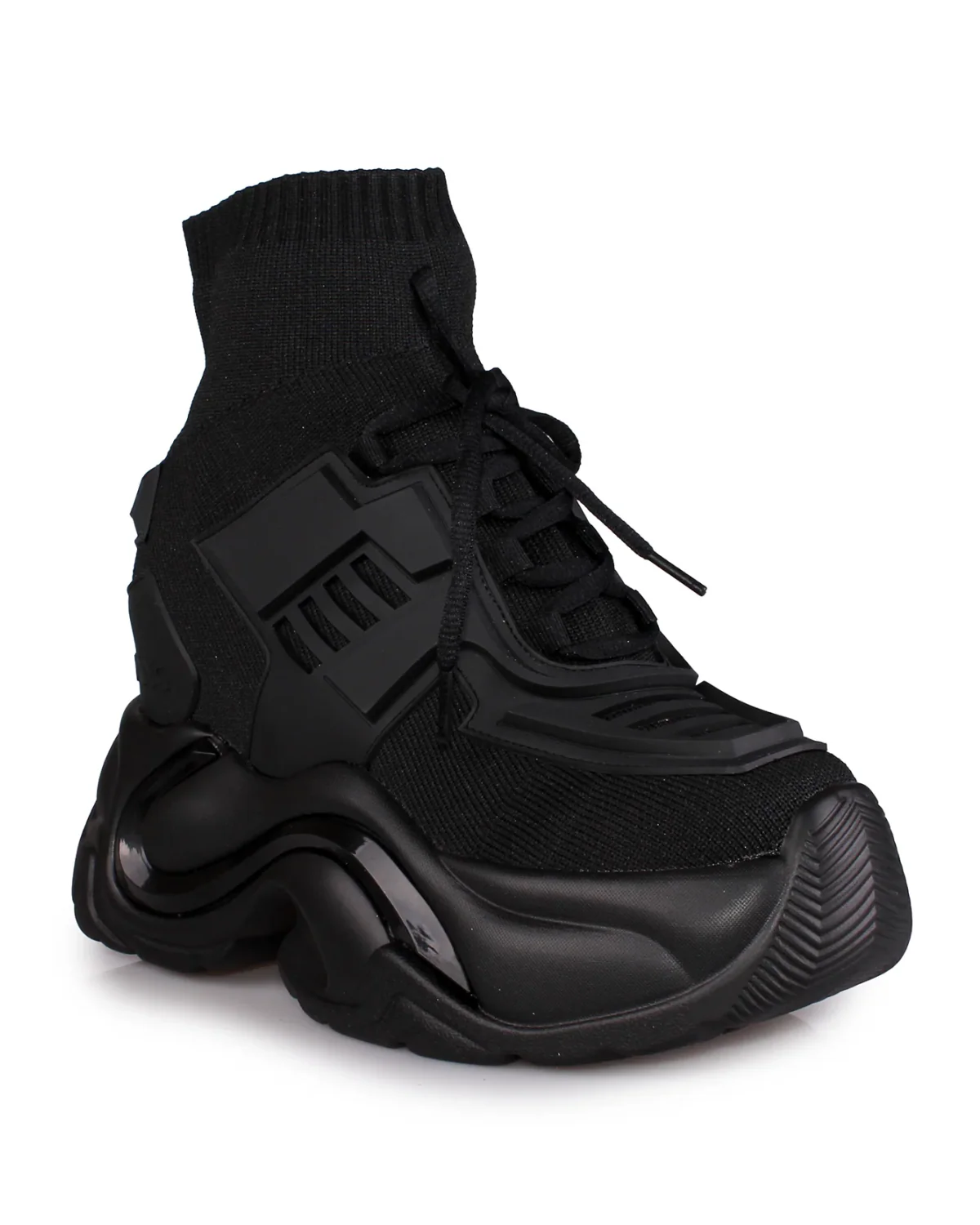Cutting Edge Women's Black Wedge Sneakers - Image 4