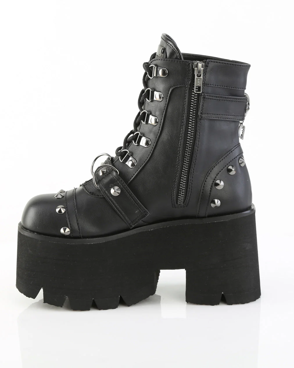 Demonia Ashes Chains & Charms Women's Black Platform Boot - Image 11