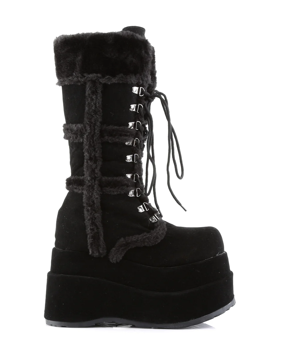 Demonia Black Bear Faux Fur Women's Boots - Image 7
