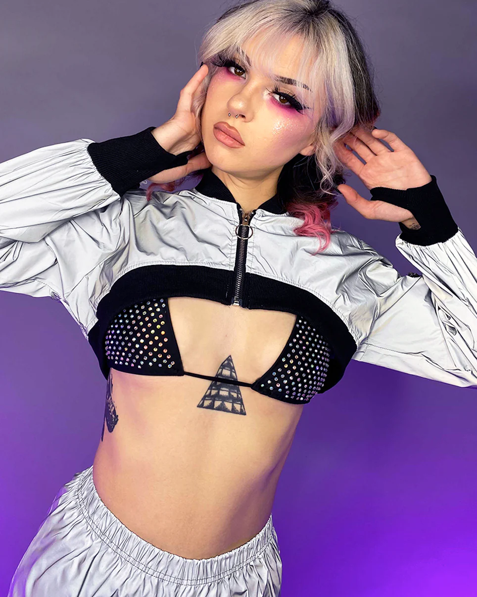 Extreme Crop Reflective Shrug - Image 2