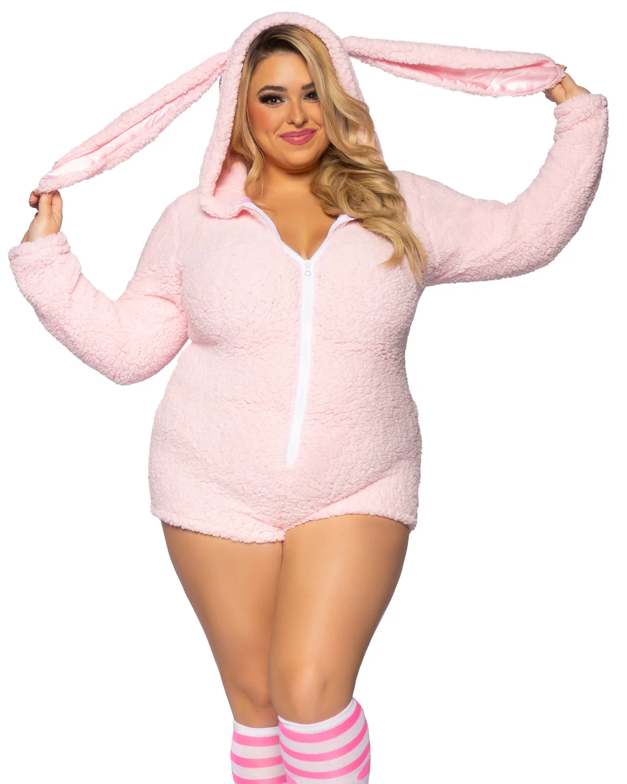 Pink Fuzzy Bunny Onesie - Image 4