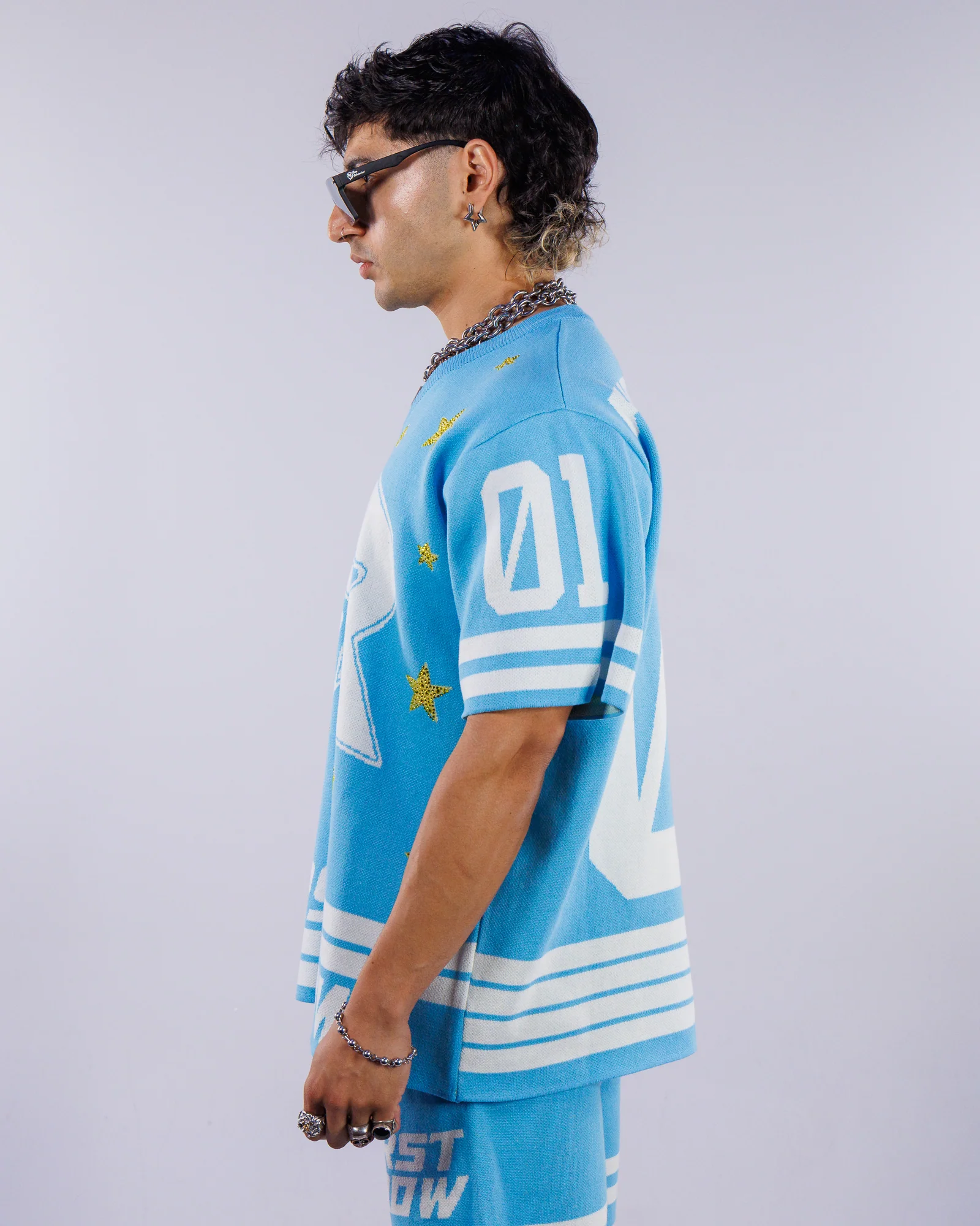 Get A Gold Star Men's Blue Sweater Tee - Image 4