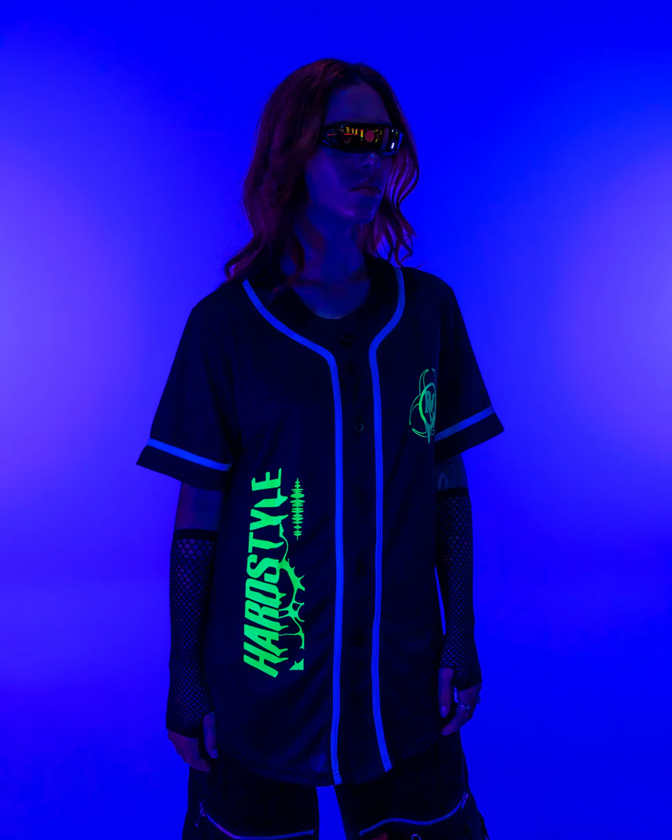 Hardstyle Baddie Anime UV Neon Green Baseball Jersey - Image 4