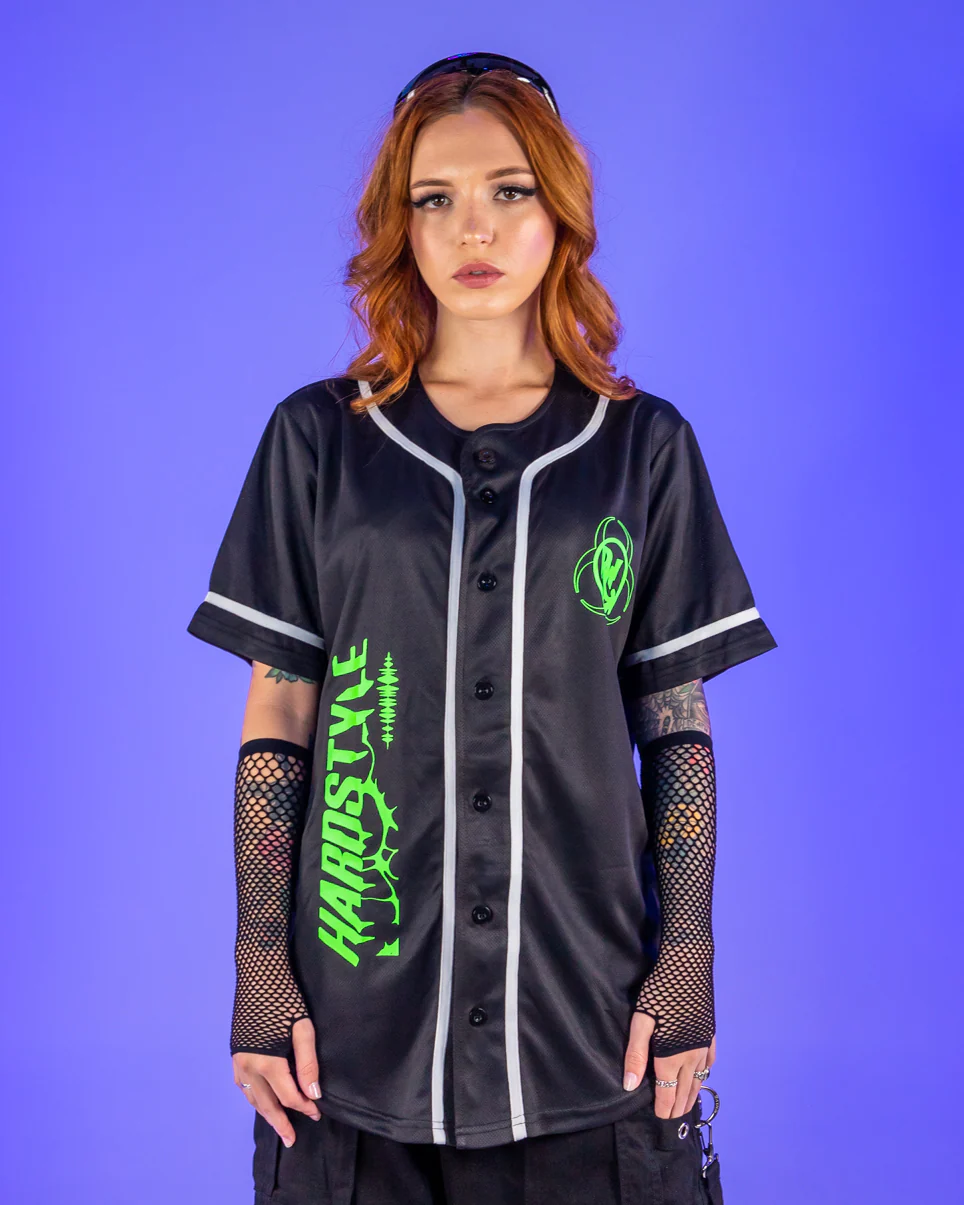 Hardstyle Baddie Anime UV Neon Green Baseball Jersey - Image 5