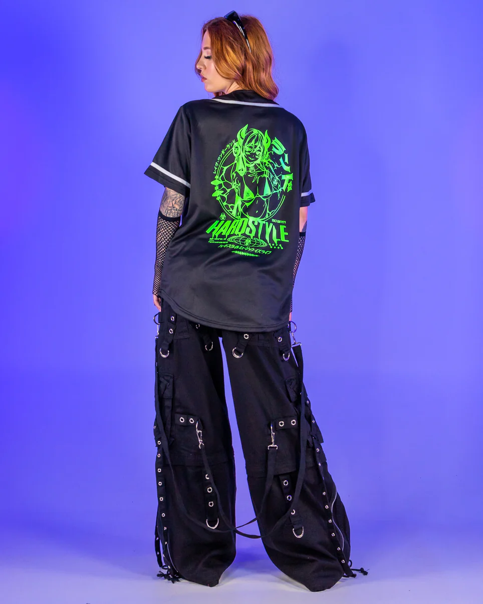 Hardstyle Baddie Anime UV Neon Green Baseball Jersey - Image 6