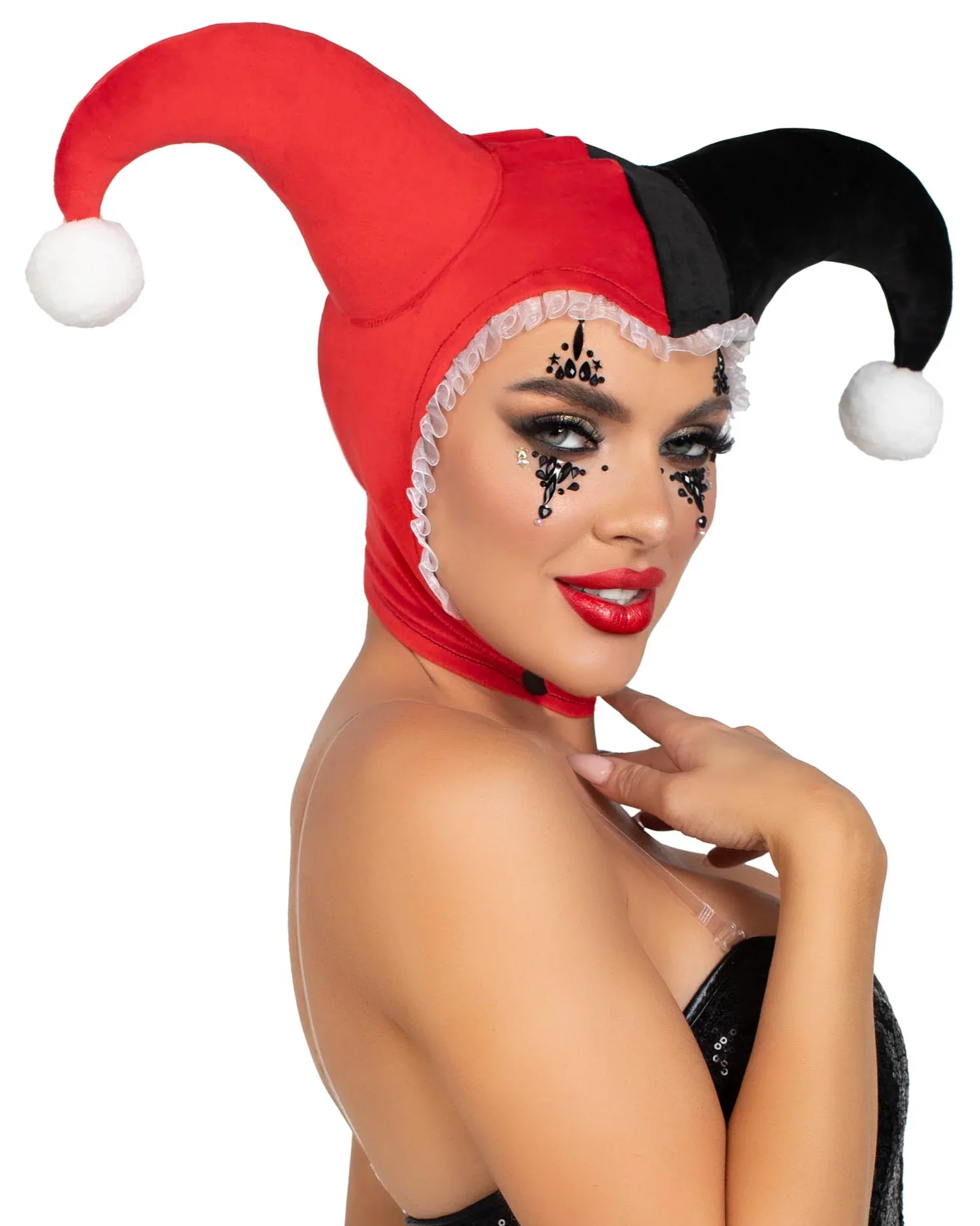 Harlequin Jester Bonnet Hat - Image 3