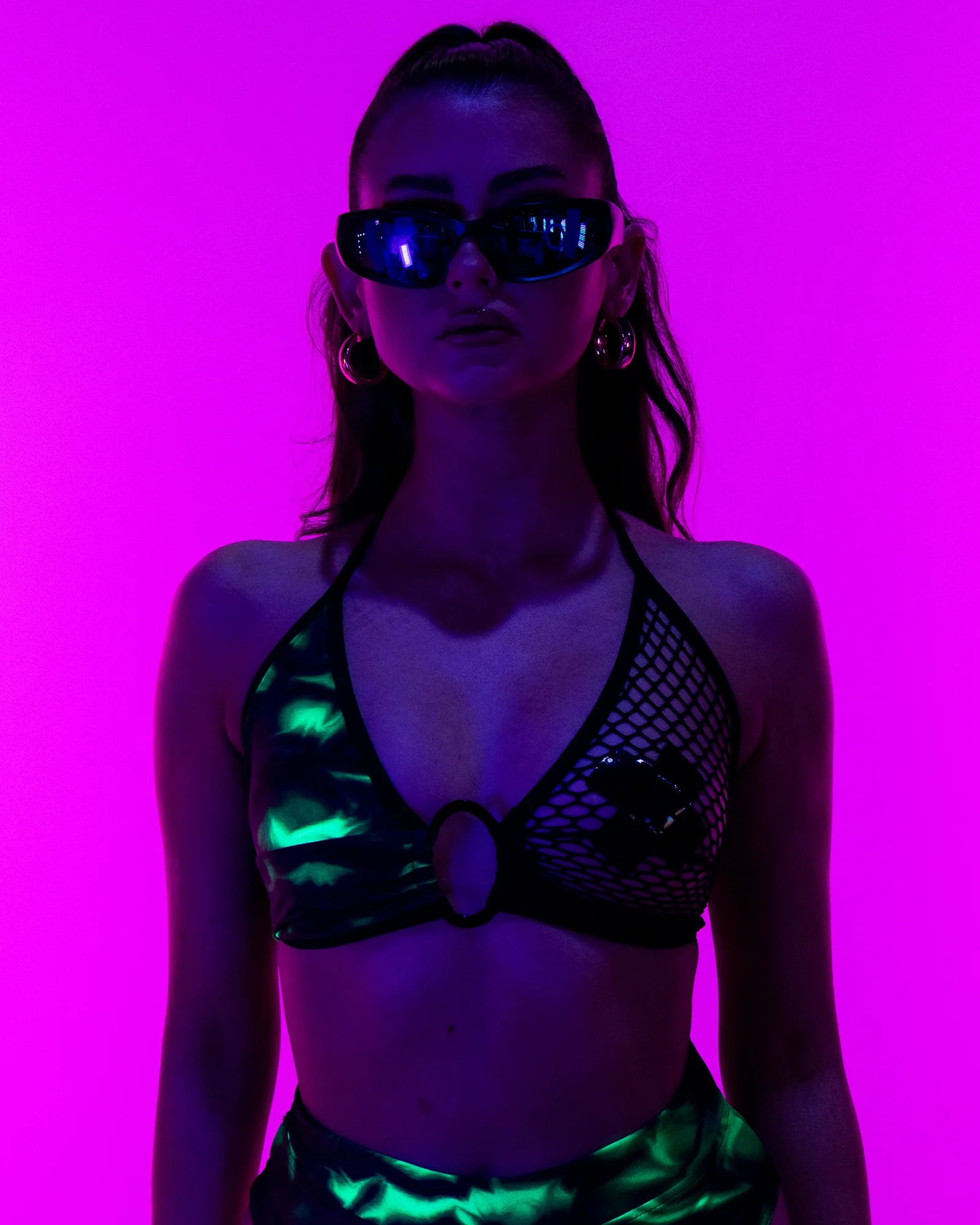 Hypno Haze Women's Fishnet O-Ring Halter Top - Image 8