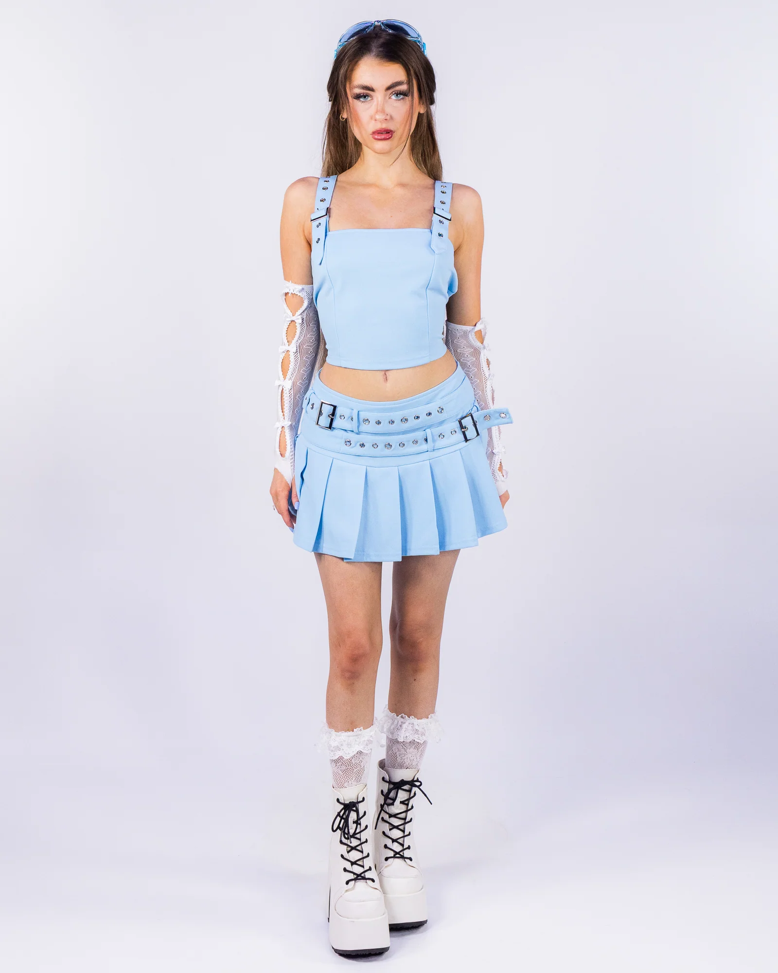 Luxe Class Women's 2pc Blue Skort Set - Image 2