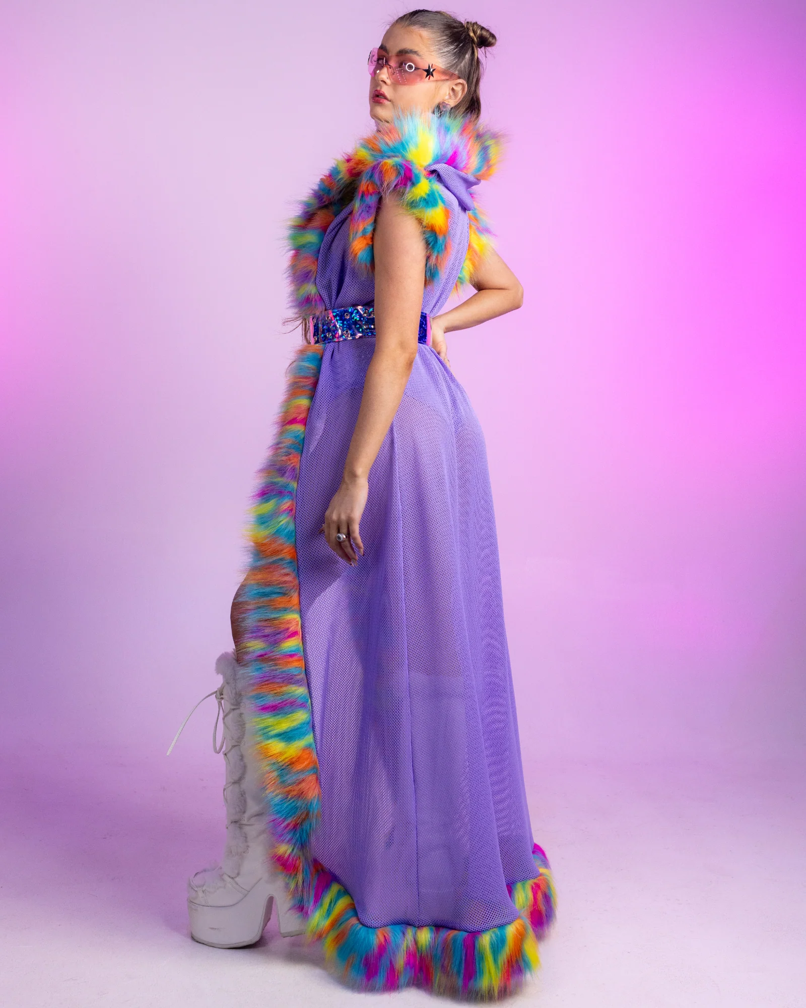 Melted Crayon Faux Fur Duster - Image 2