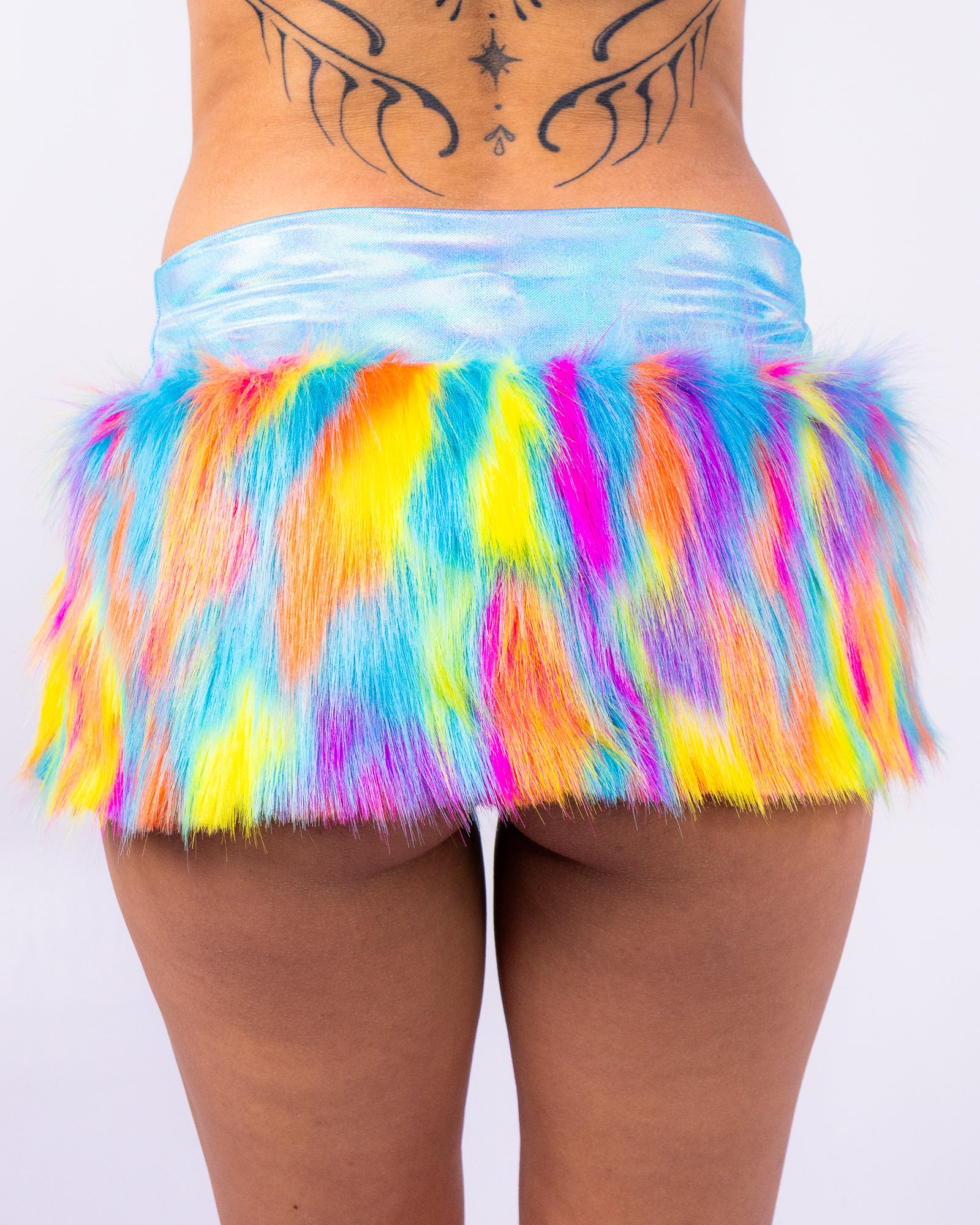 Melted Crayon Women's Faux Fur Skirt - Image 4