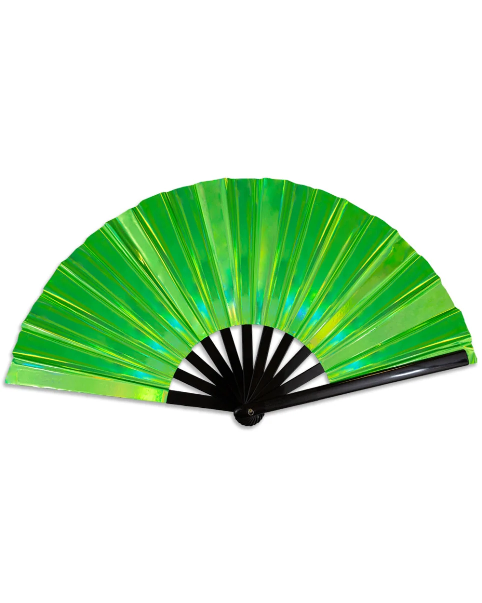 Metallic Green Unisex Folding Fan