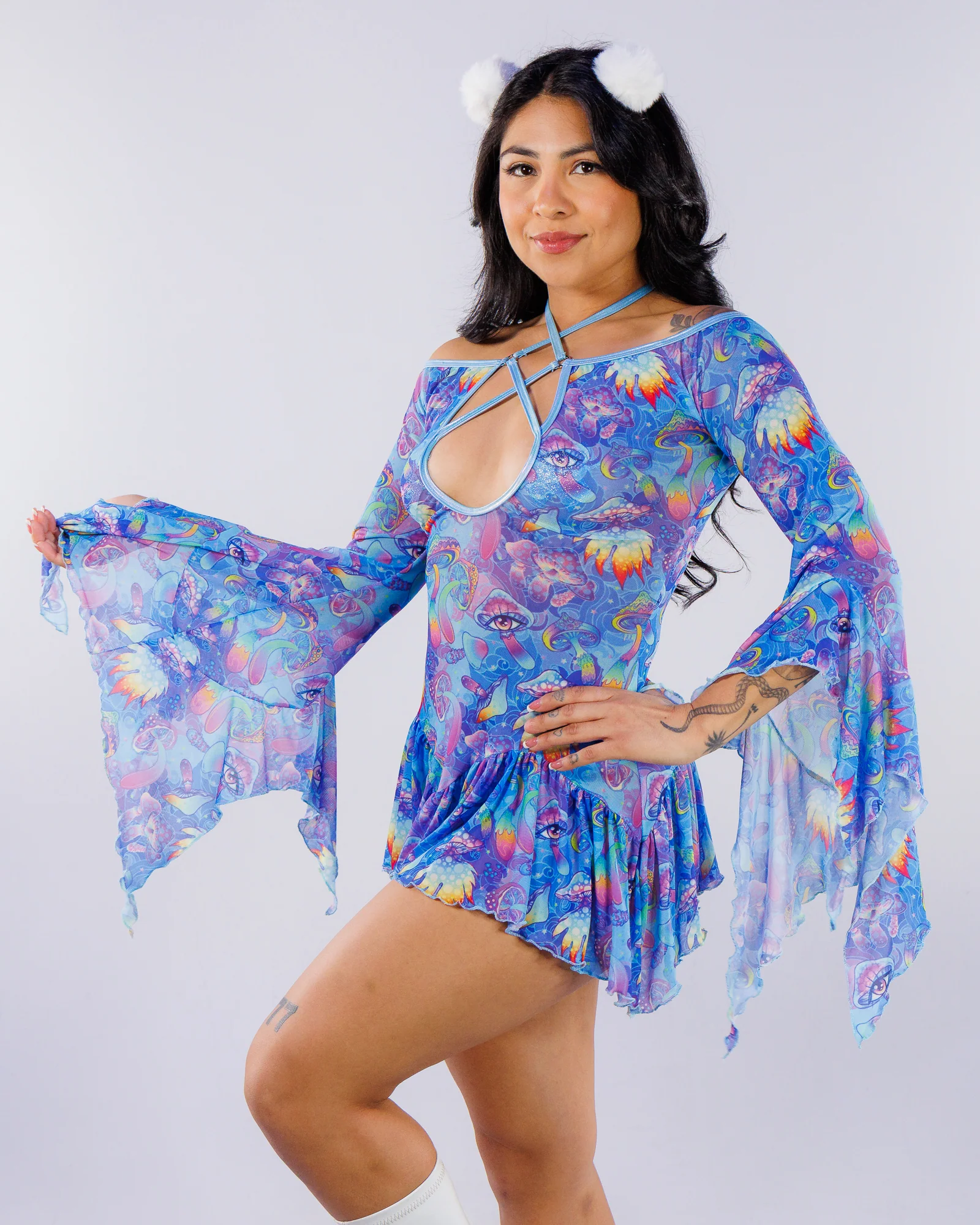 Mystic Mushroom Women's Flow Mesh Dress