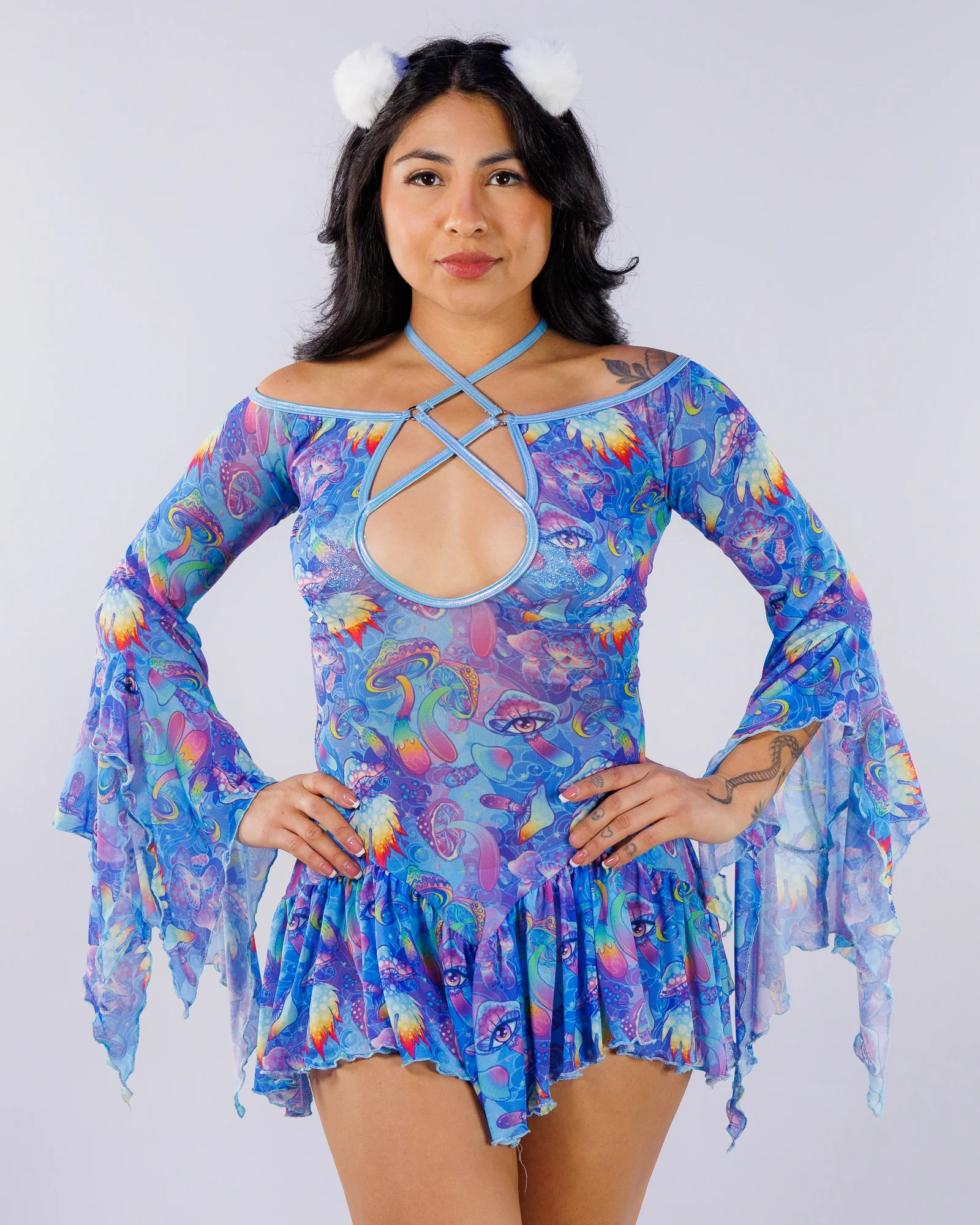 Mystic Mushroom Women's Flow Mesh Dress - Image 3