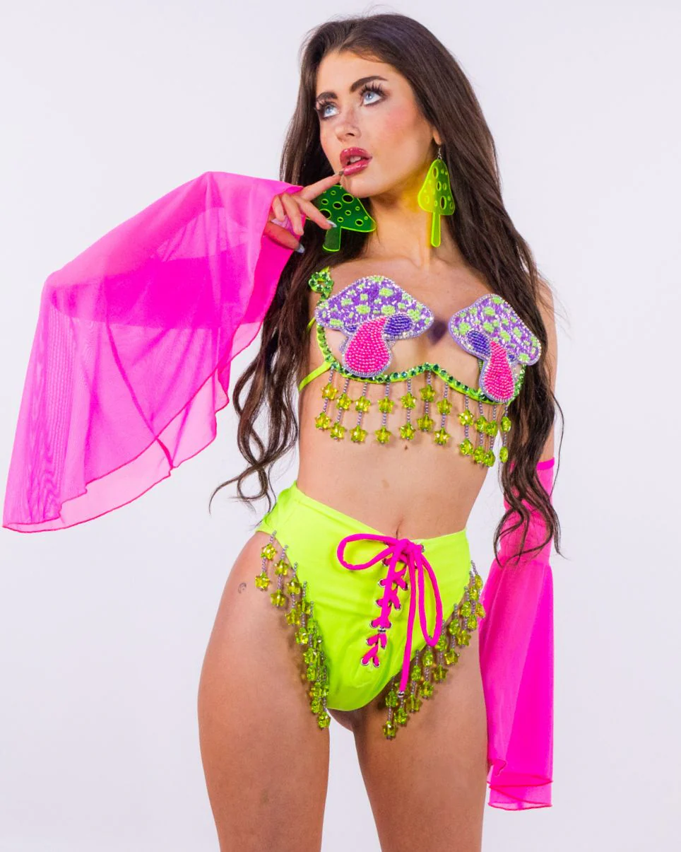 Neon Fungi Women's 2pc Carnival Bra Set
