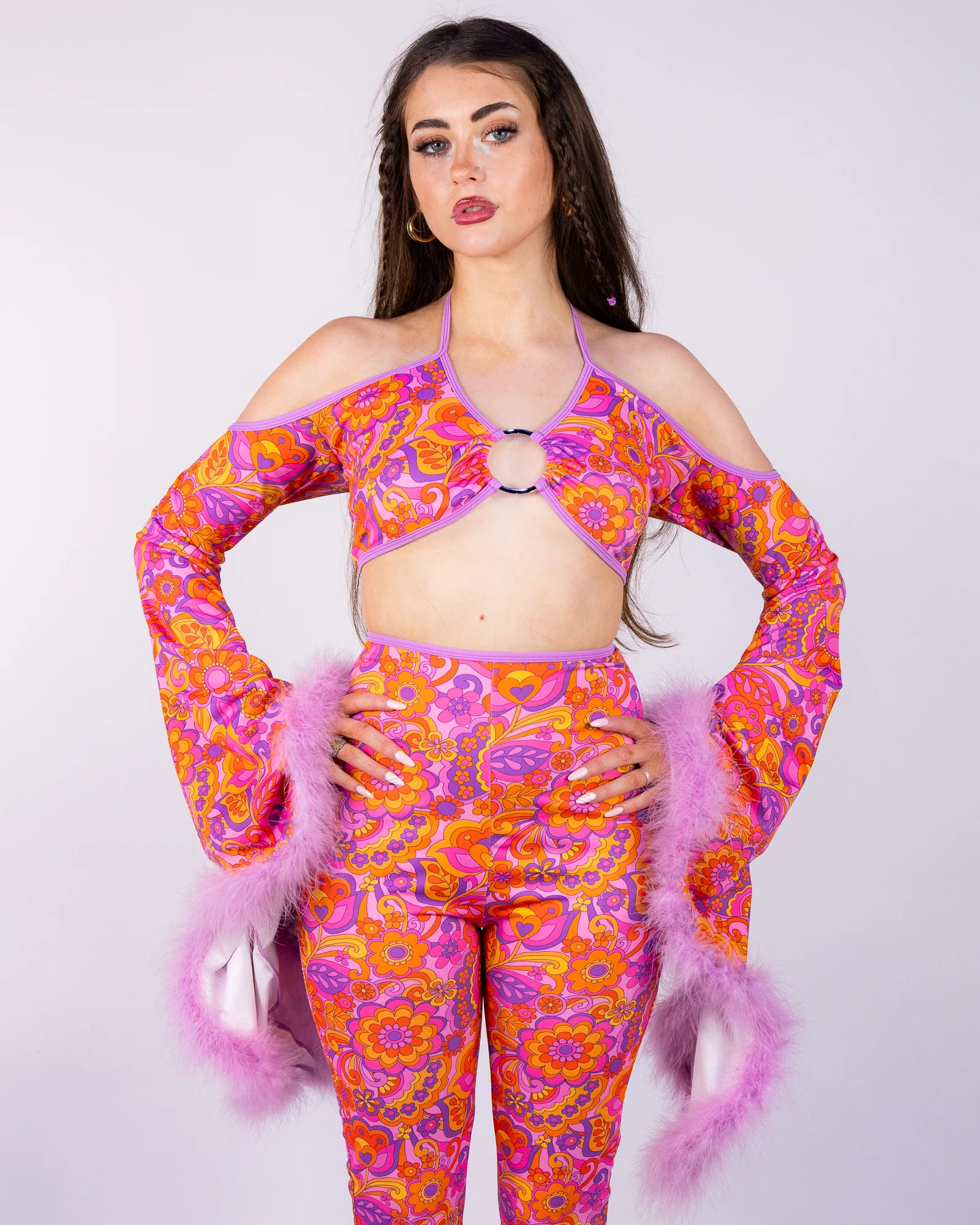 Lavender Paisley Daze Bell Sleeve Halter - Image 3