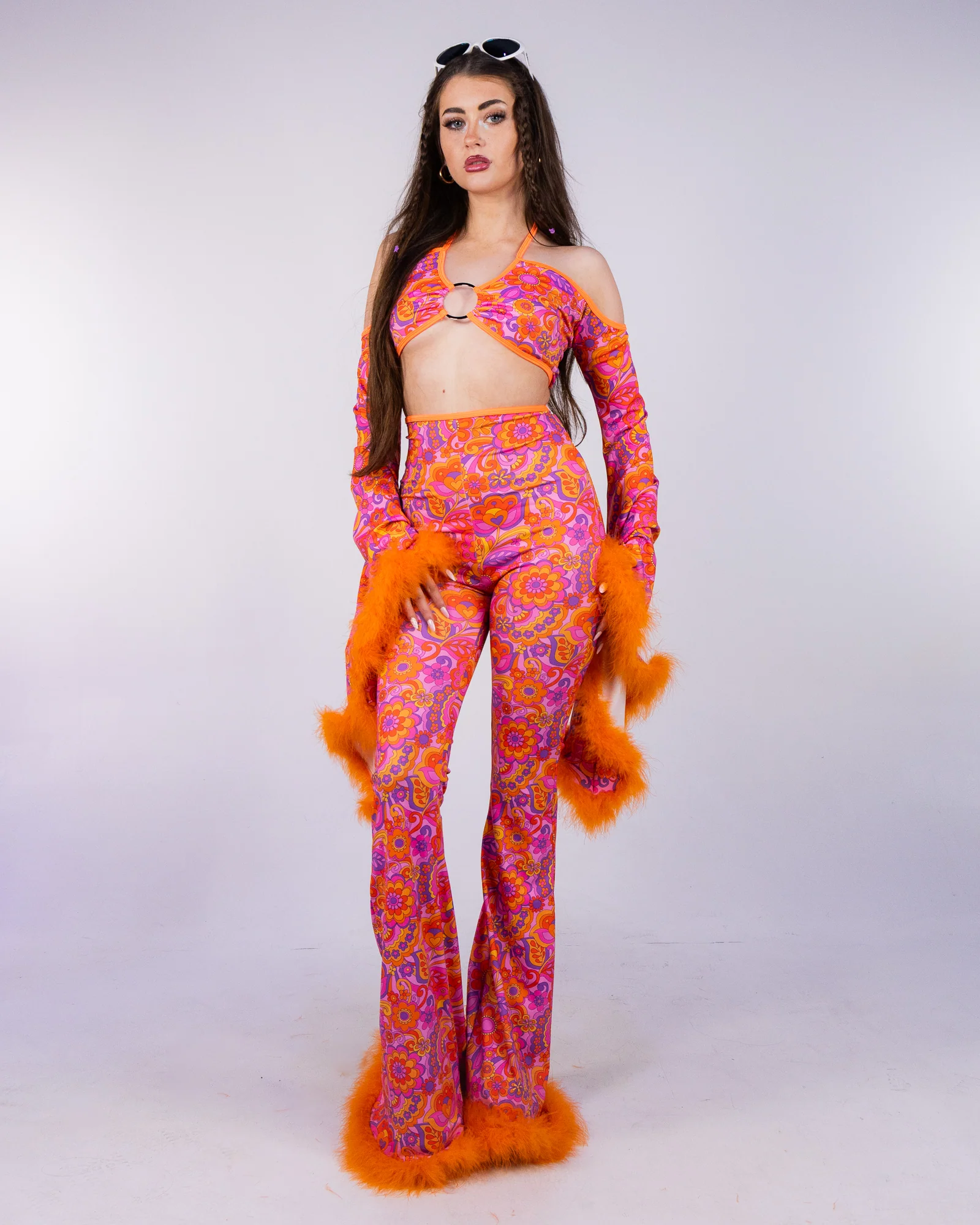Orange Paisley Daze Bell Sleeve Halter - Image 2