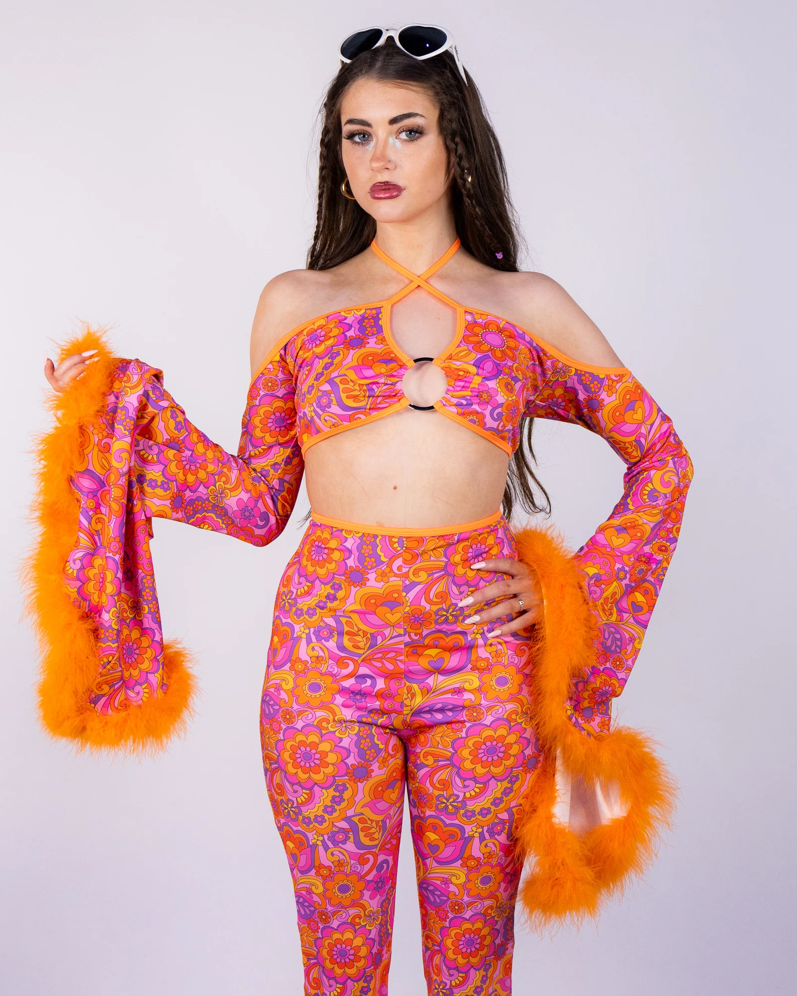 Orange Paisley Daze Bell Sleeve Halter - Image 3