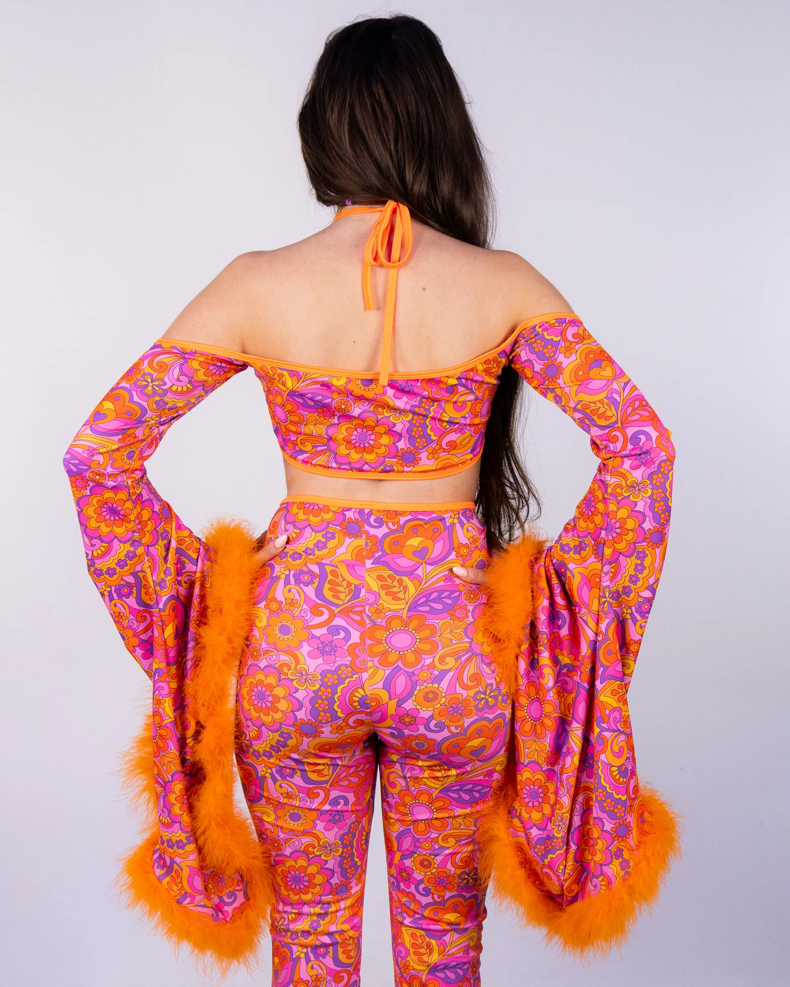 Orange Paisley Daze Bell Sleeve Halter - Image 4