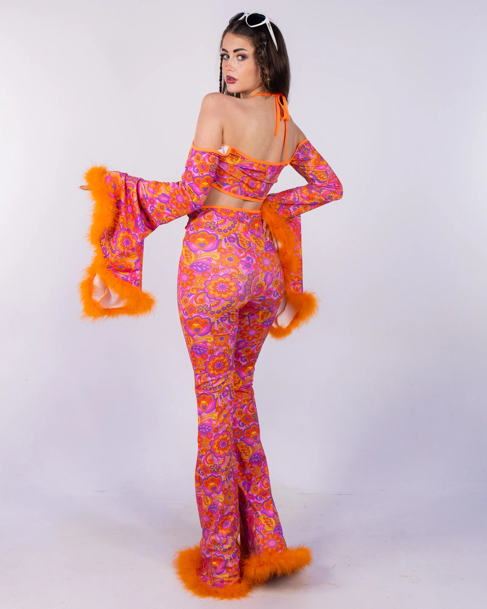 Orange Paisley Daze Bell Sleeve Halter - Image 6