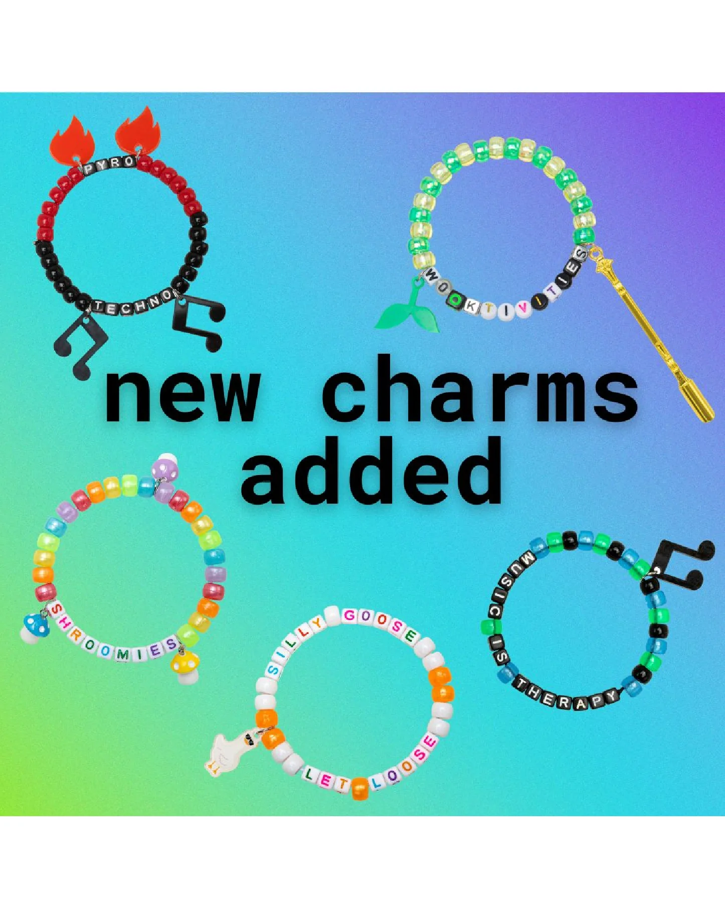 "Party Hard" 13pc Pre-Made Kandi Bracelets - Image 3