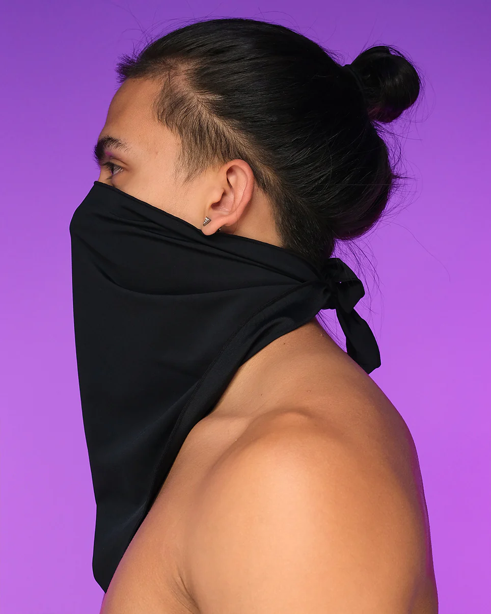 Plain Black Triangle Bandana Mask