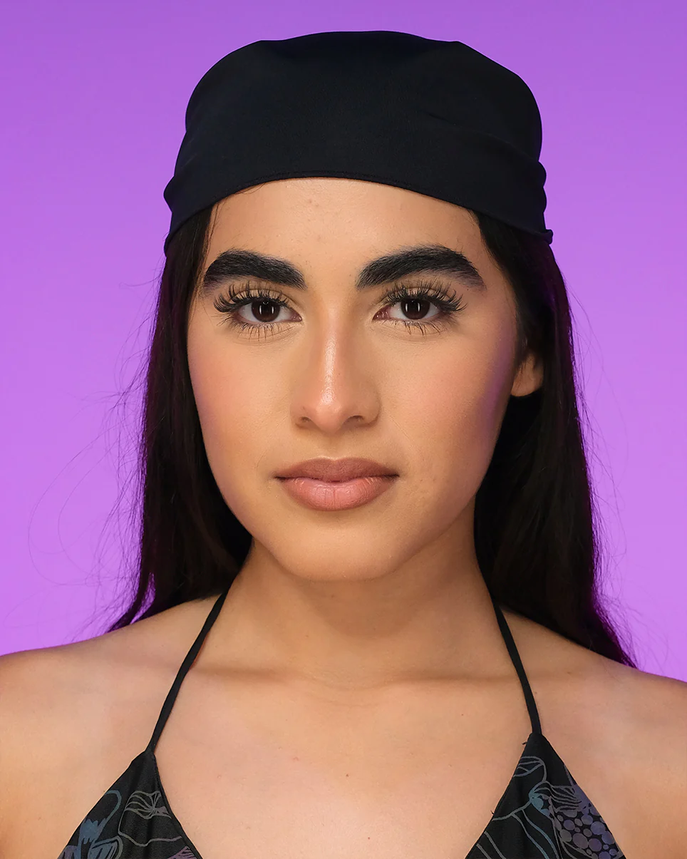 Plain Black Triangle Bandana Mask - Image 2