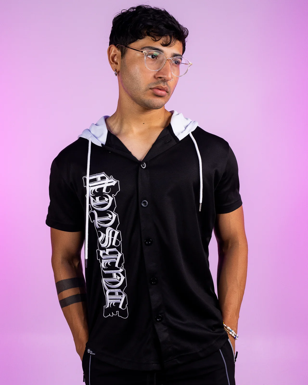Dubstep Hooded Baseball Jersey - Image 7