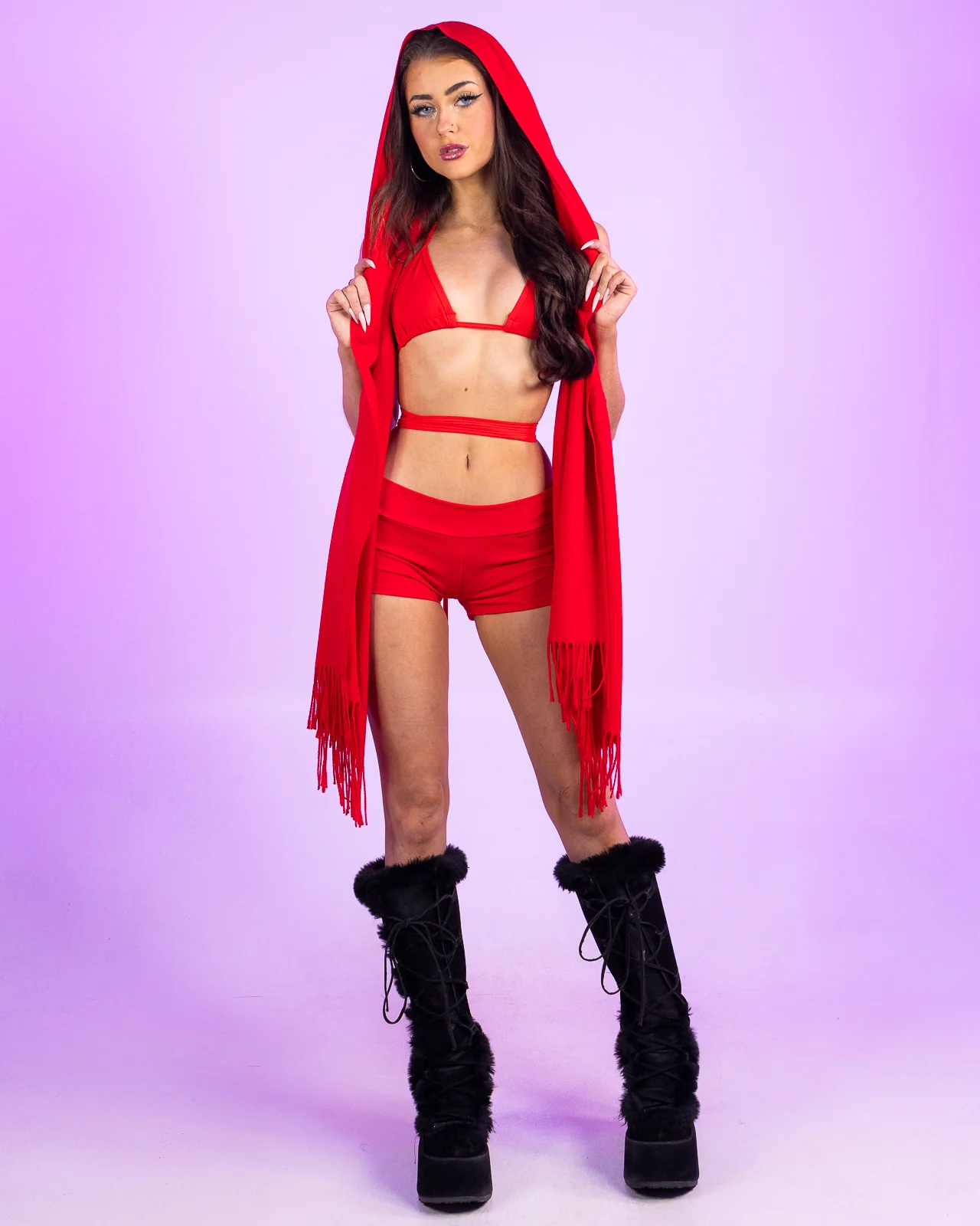Red Rave Bikini Wrap Top - Image 3