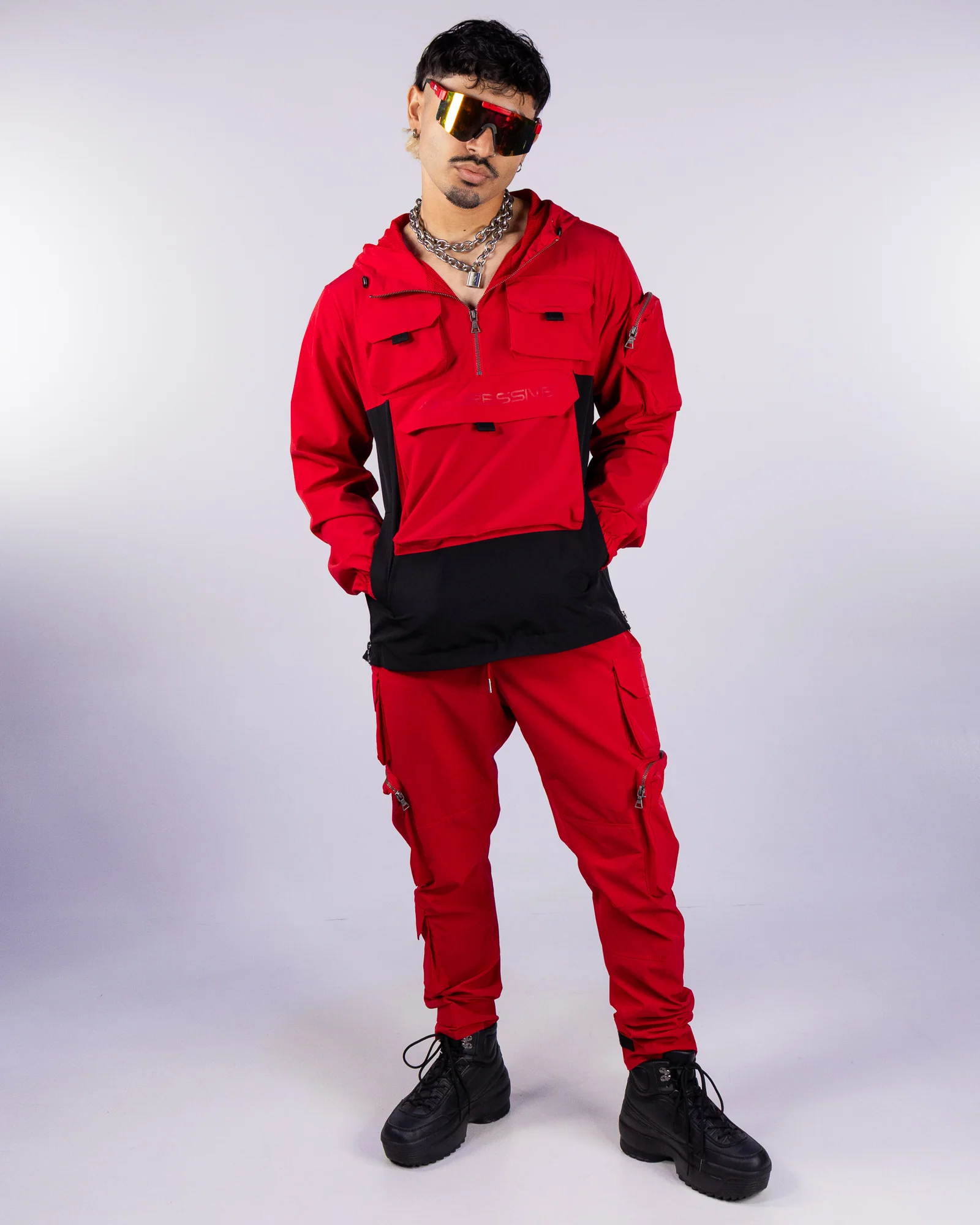 Red Unisex Cargo Pants - Image 2