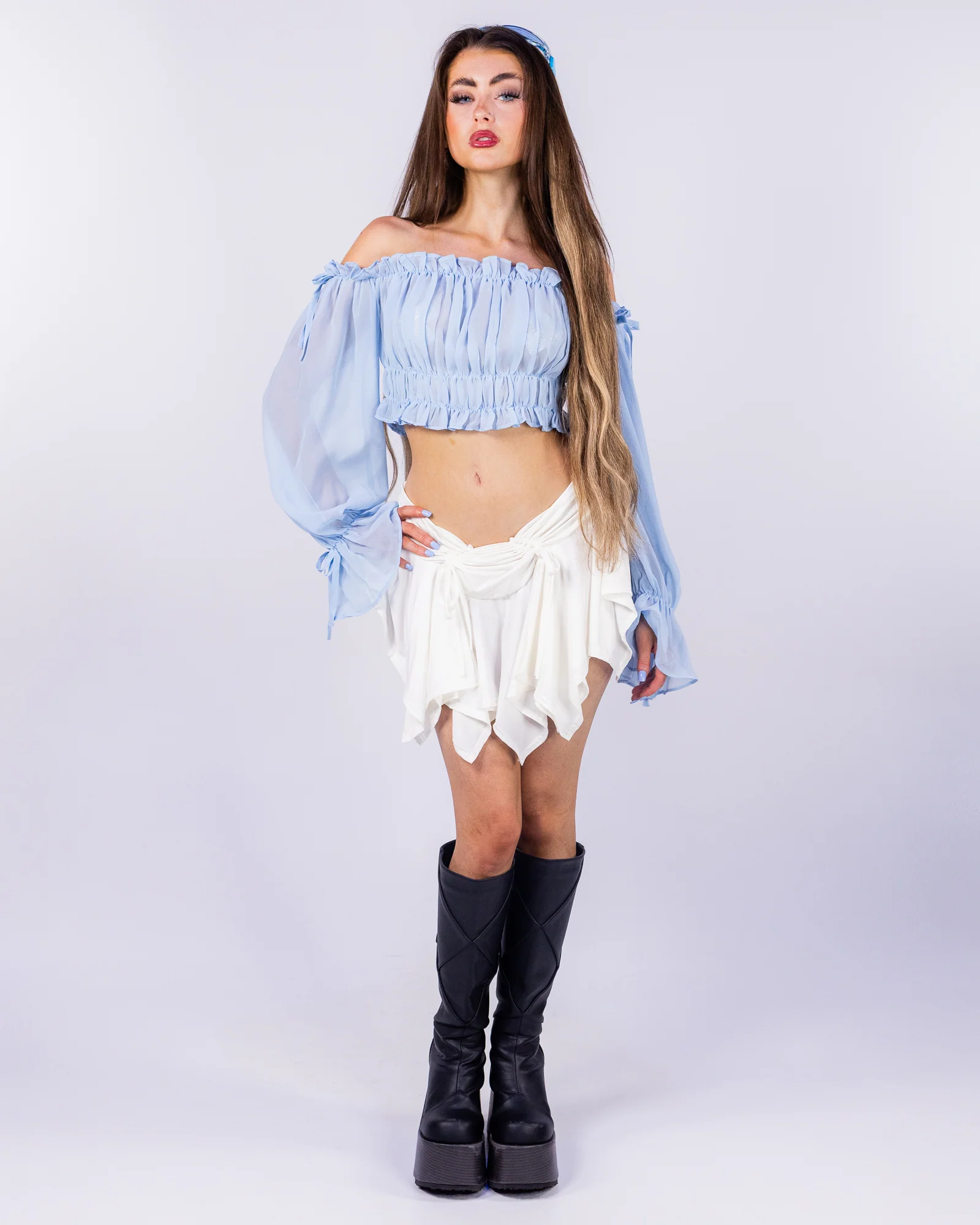 Renaissance Women's Baby Blue Crop Top - Image 5