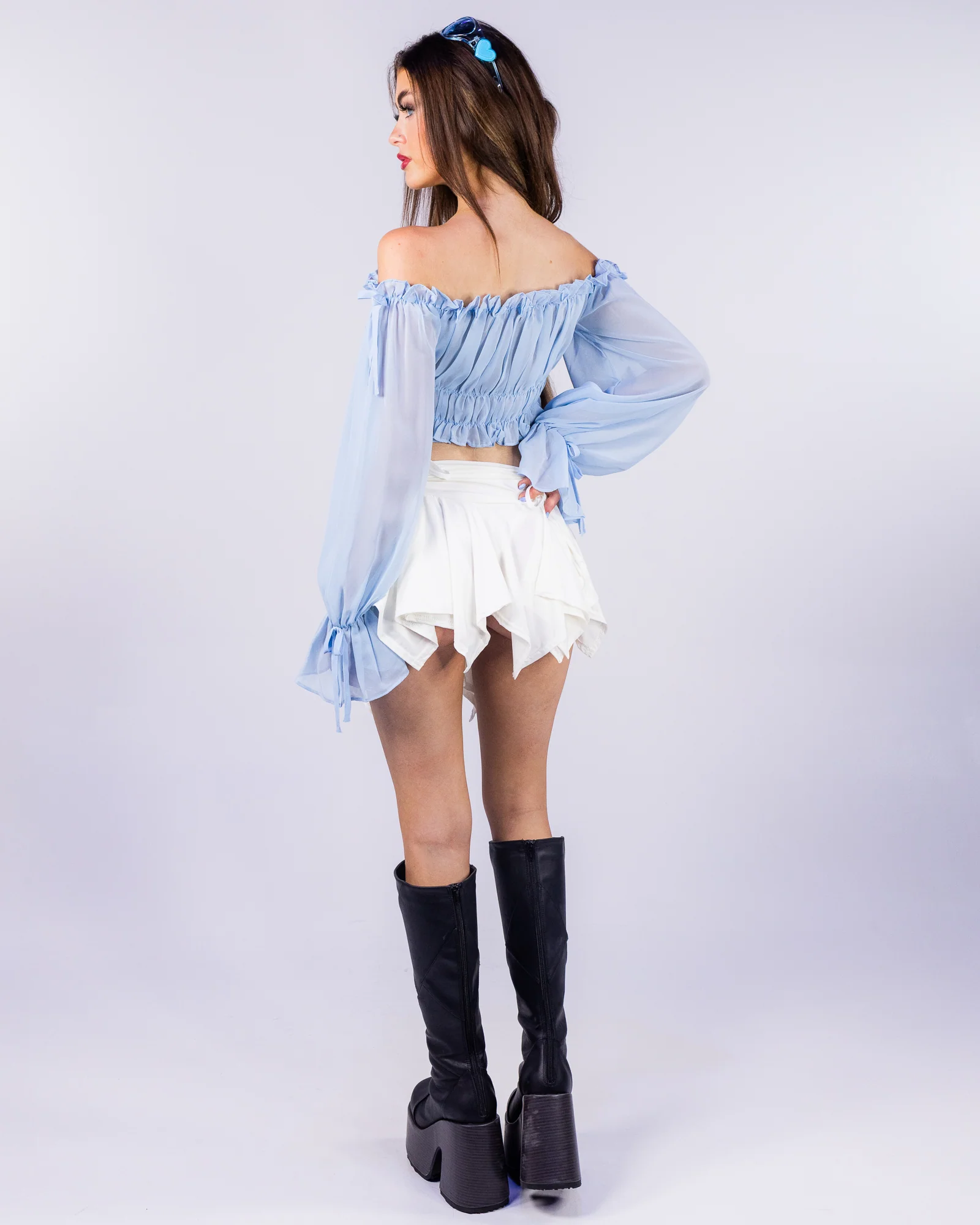 Renaissance Women's Baby Blue Crop Top - Image 6