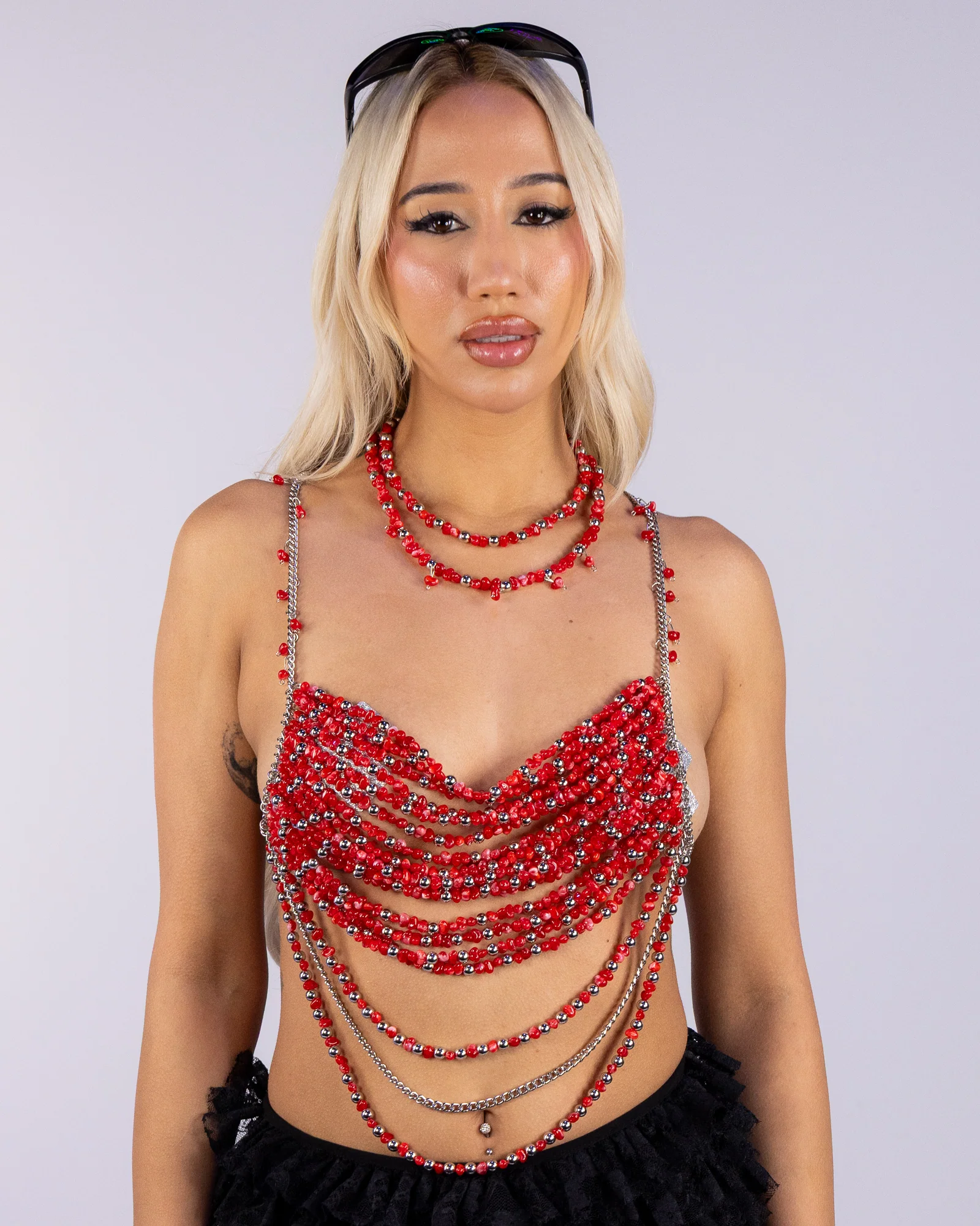 Scarlet Heart Women's Red Bead Top - Image 3