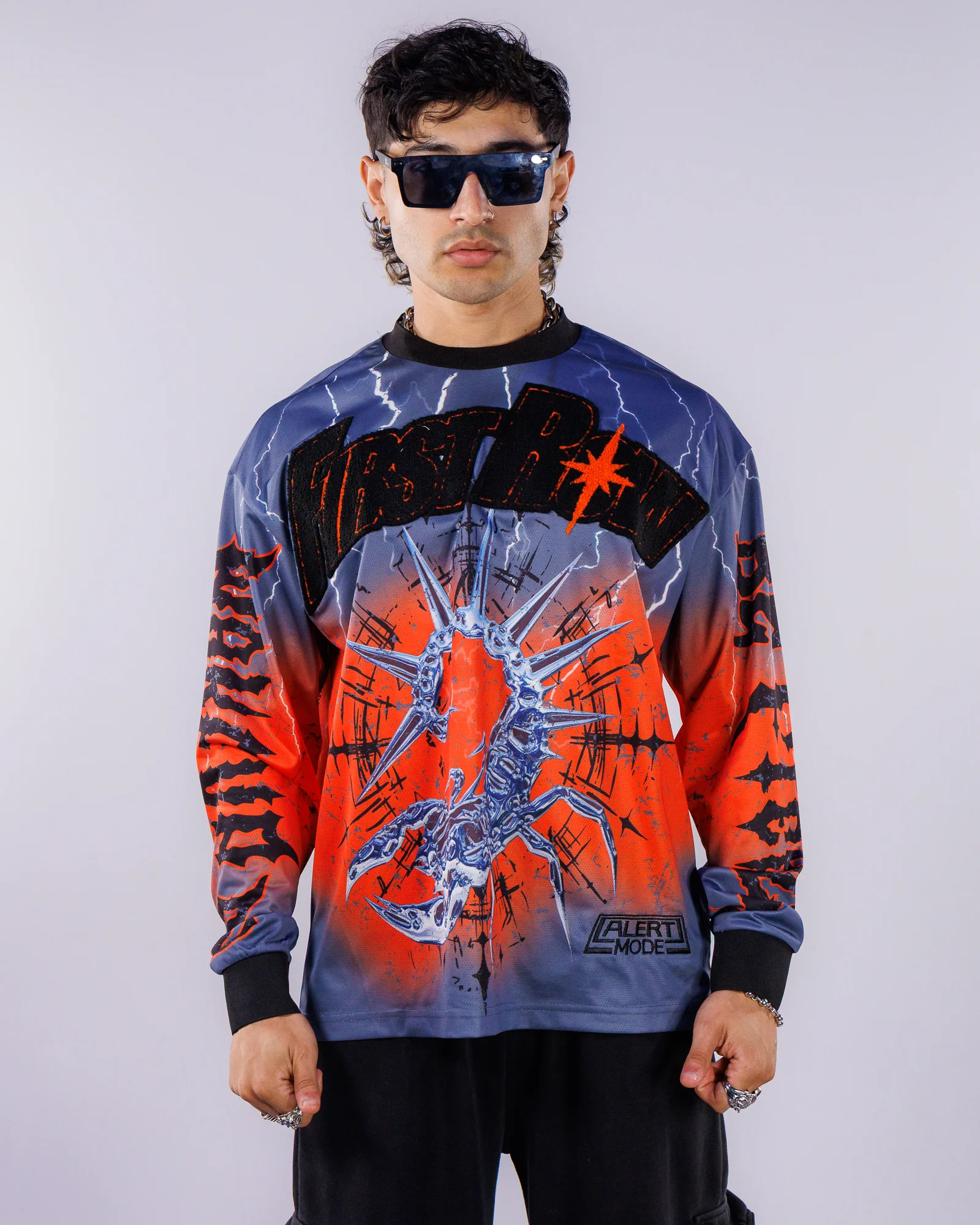 Silent Sting Men's Blue Moto Jersey
