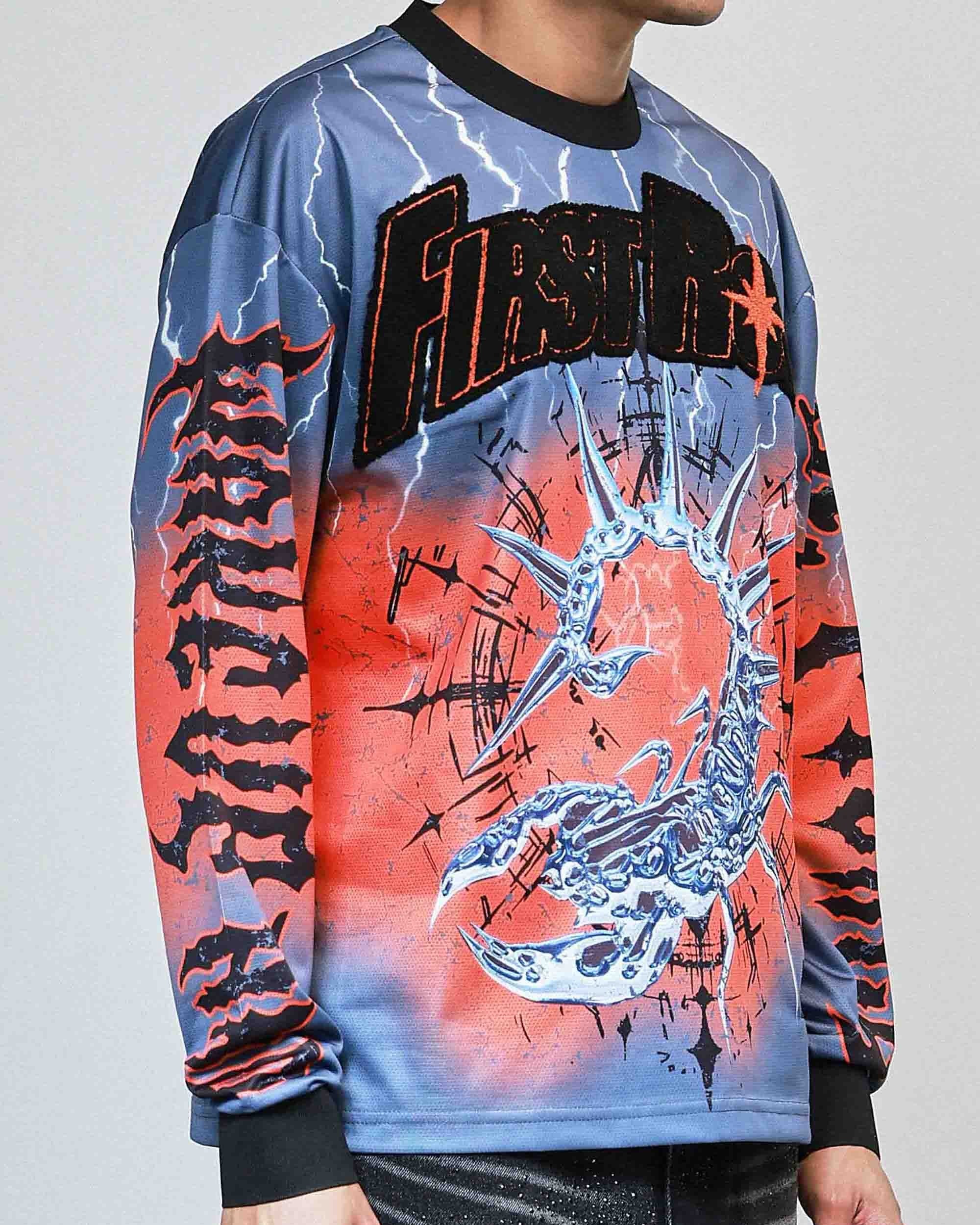 Silent Sting Men's Blue Moto Jersey - Image 10