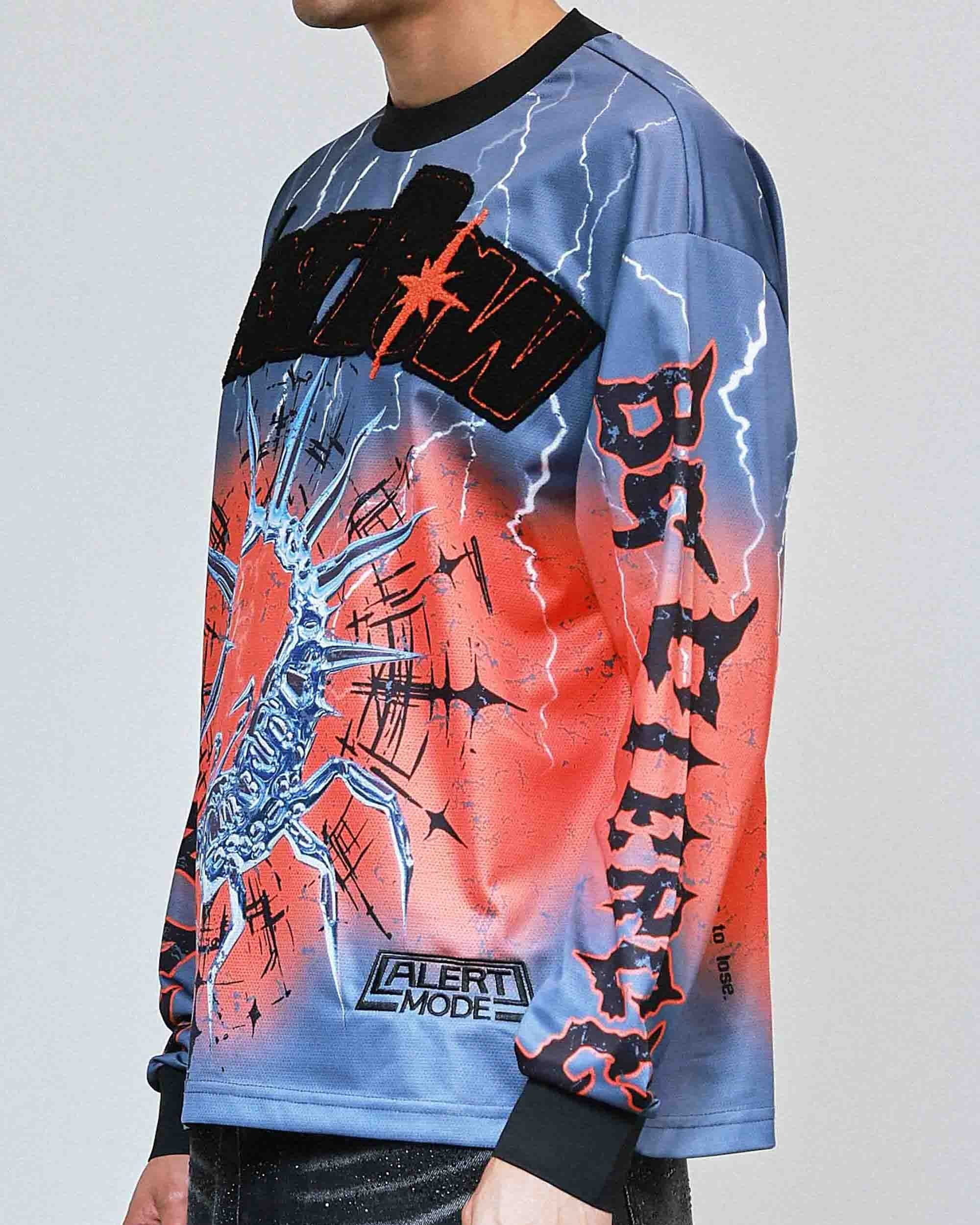 Silent Sting Men's Blue Moto Jersey - Image 11