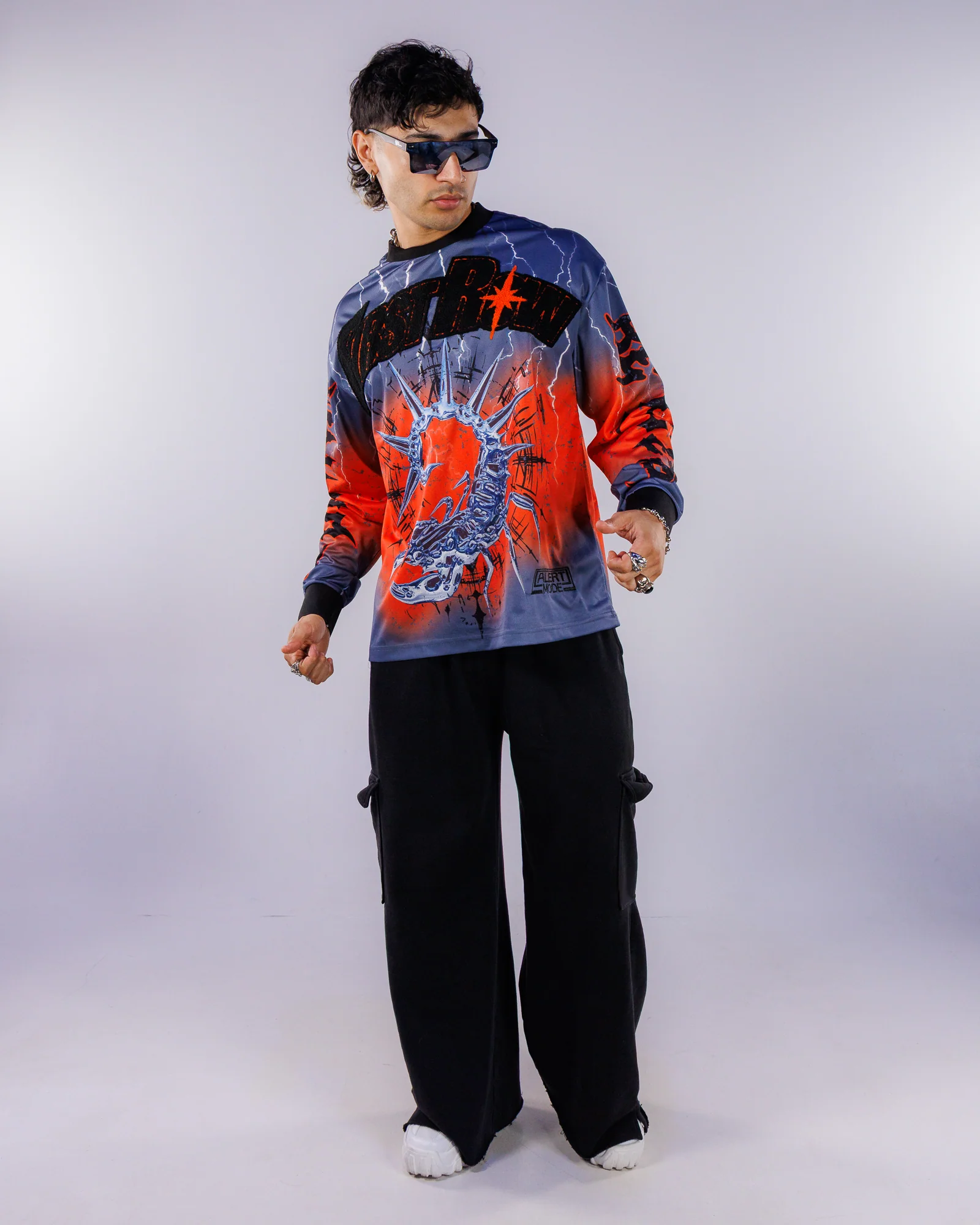 Silent Sting Men's Blue Moto Jersey - Image 7