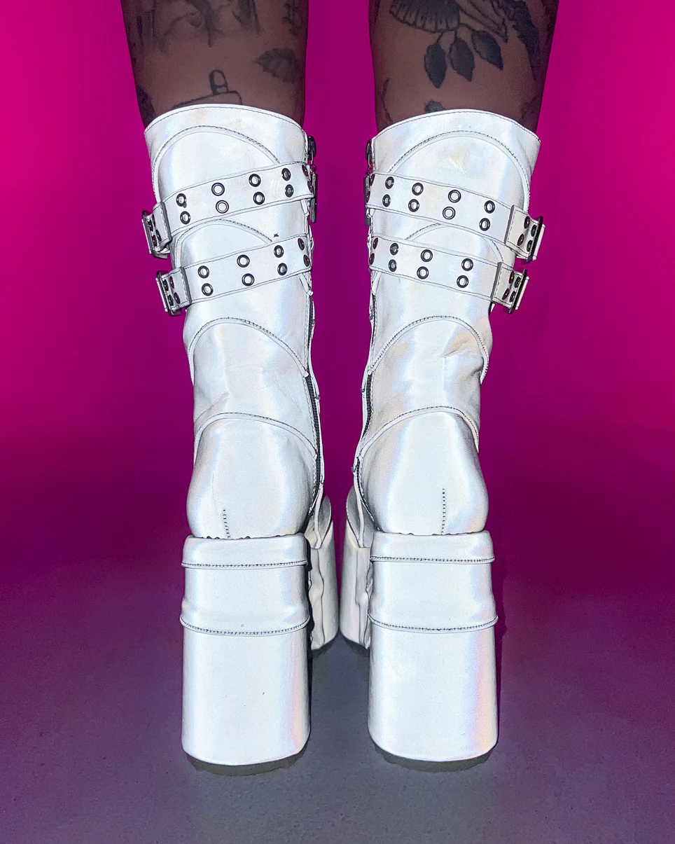 Silver Stardust Platform Boots - Image 8
