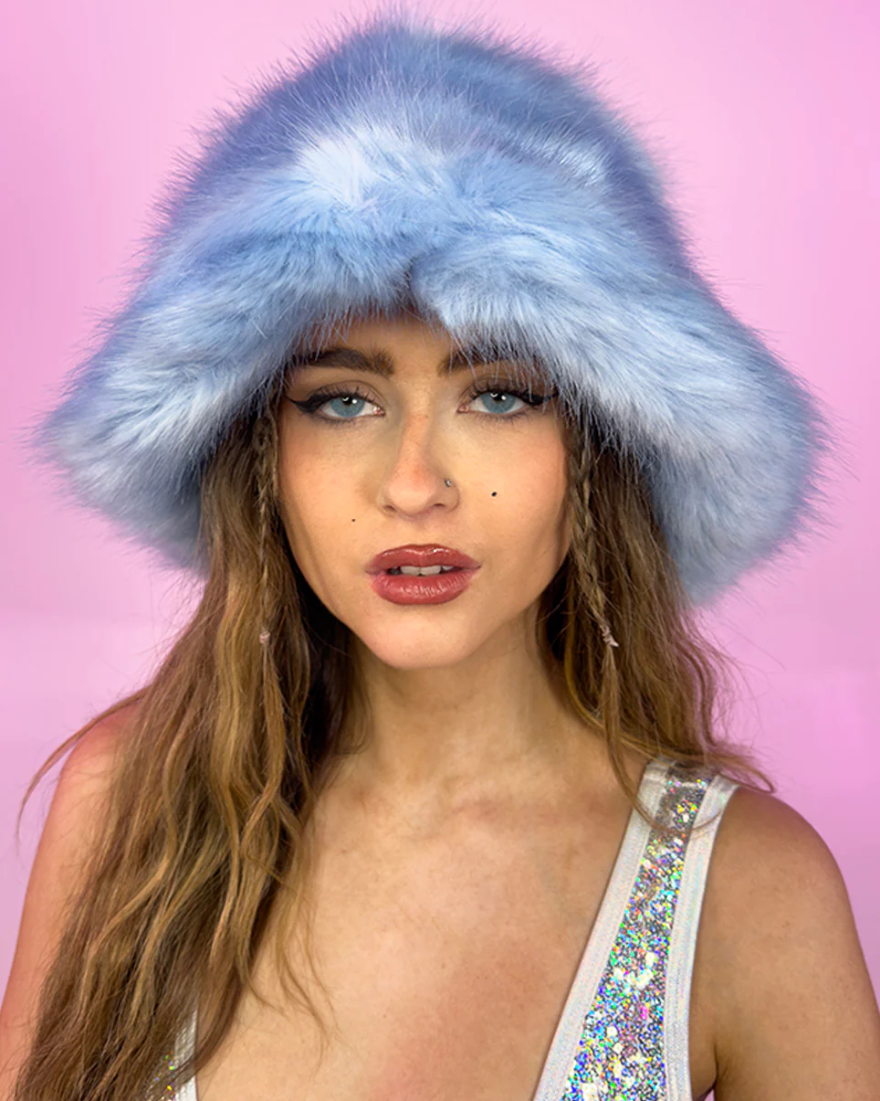Solid Fluffy Bucket Hat - Image 7