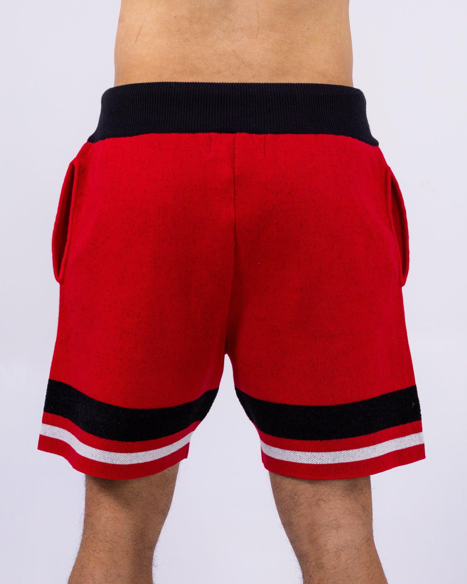 Star Varsity Men's Red Knit Shorts - Image 3