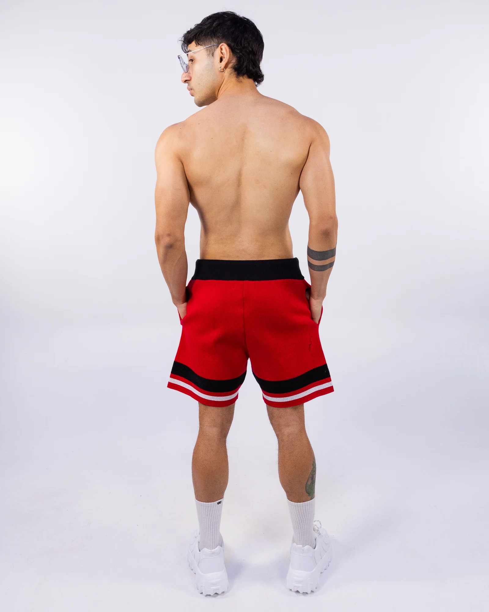 Star Varsity Men's Red Knit Shorts - Image 7