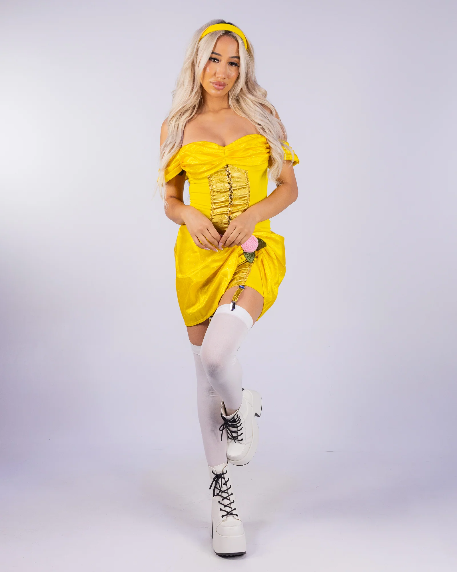 Storybook Bombshell 3pc Women's Yellow Costume Set - Image 2