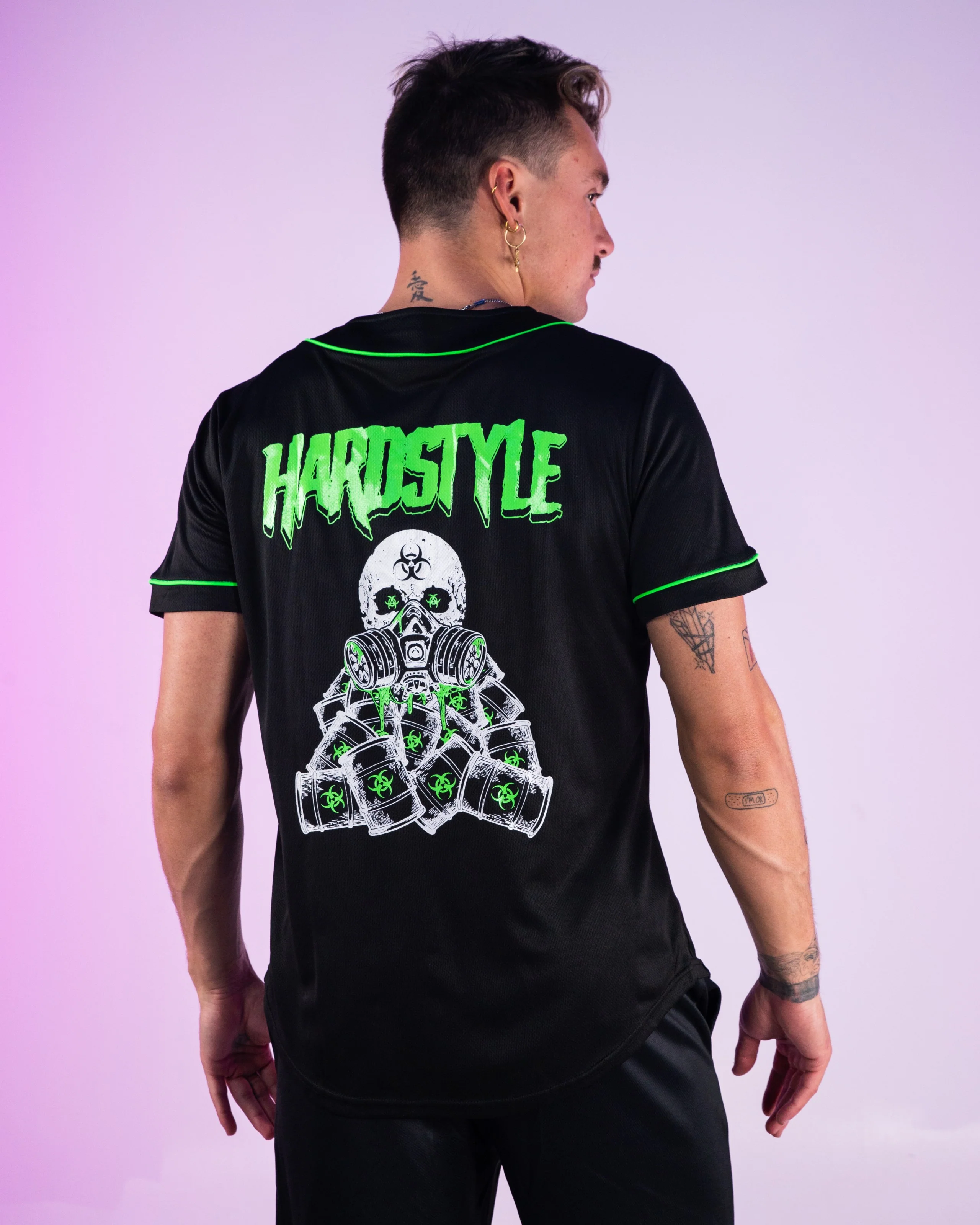 Toxic Wasteland Hardstyle UV Green Baseball Jersey - Image 2