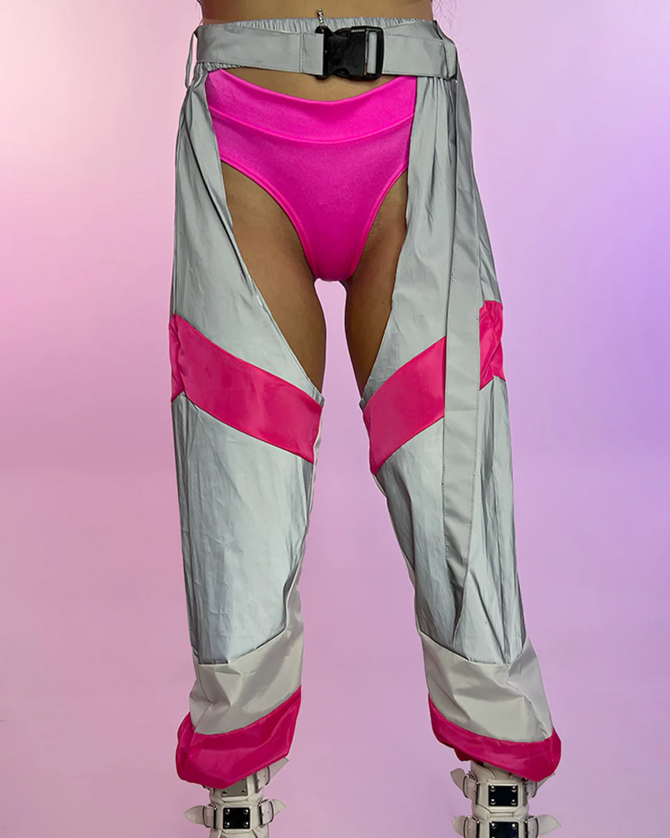 Trip the Light Pink Reflective Chaps - Image 2