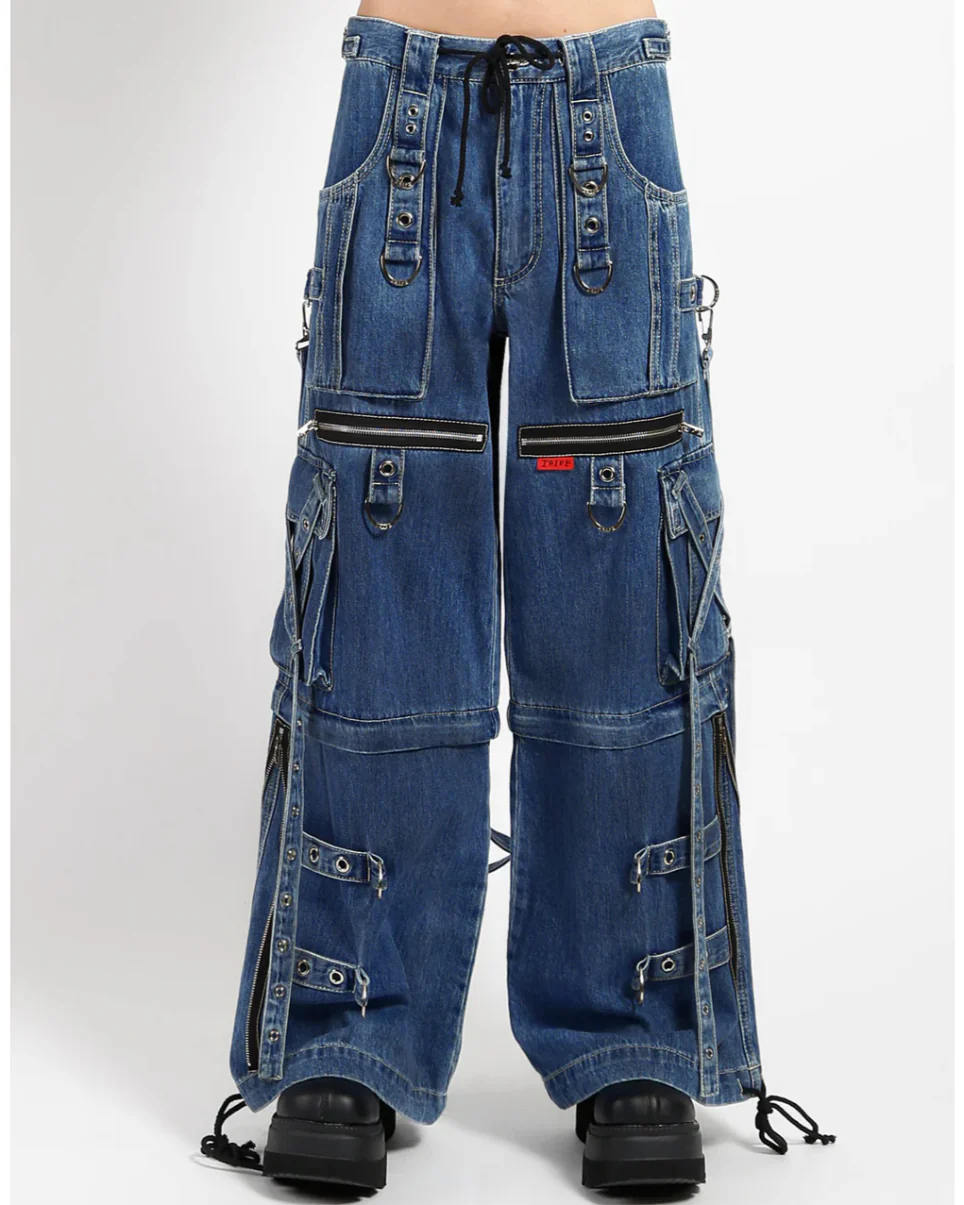 Tripp NYC Zip-Off Blue Denim X-Strap Pants - Image 11