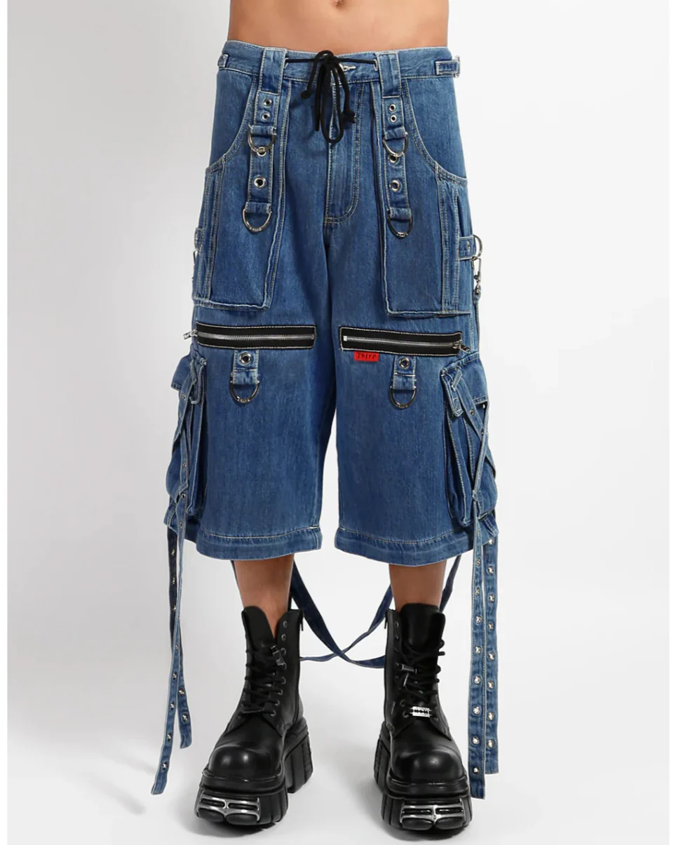 Tripp NYC Zip-Off Blue Denim X-Strap Pants - Image 12